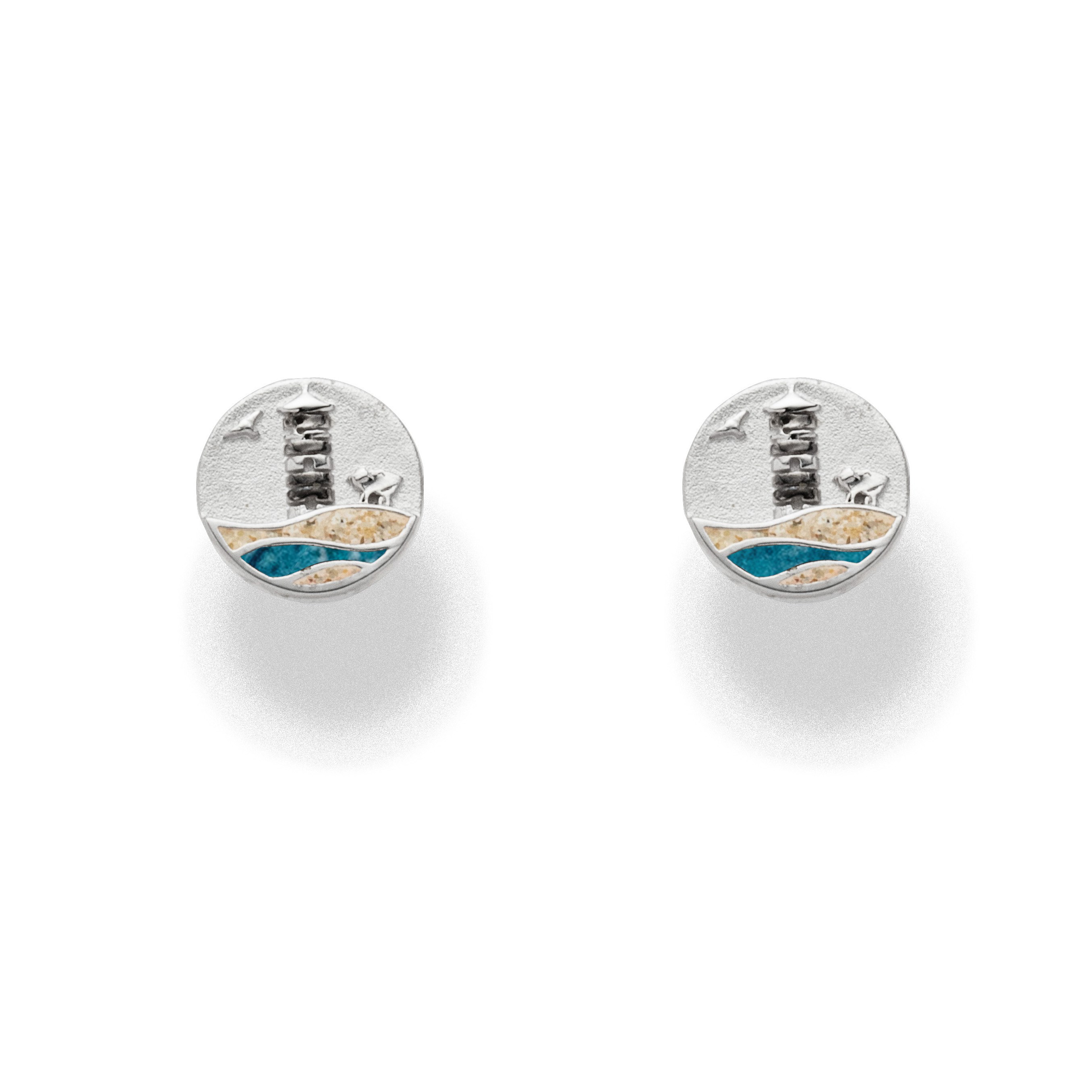 DUR Ohrstecker O5634 „Pilsumer Leuchtturm" Strandsand/Steinsand 10 mm