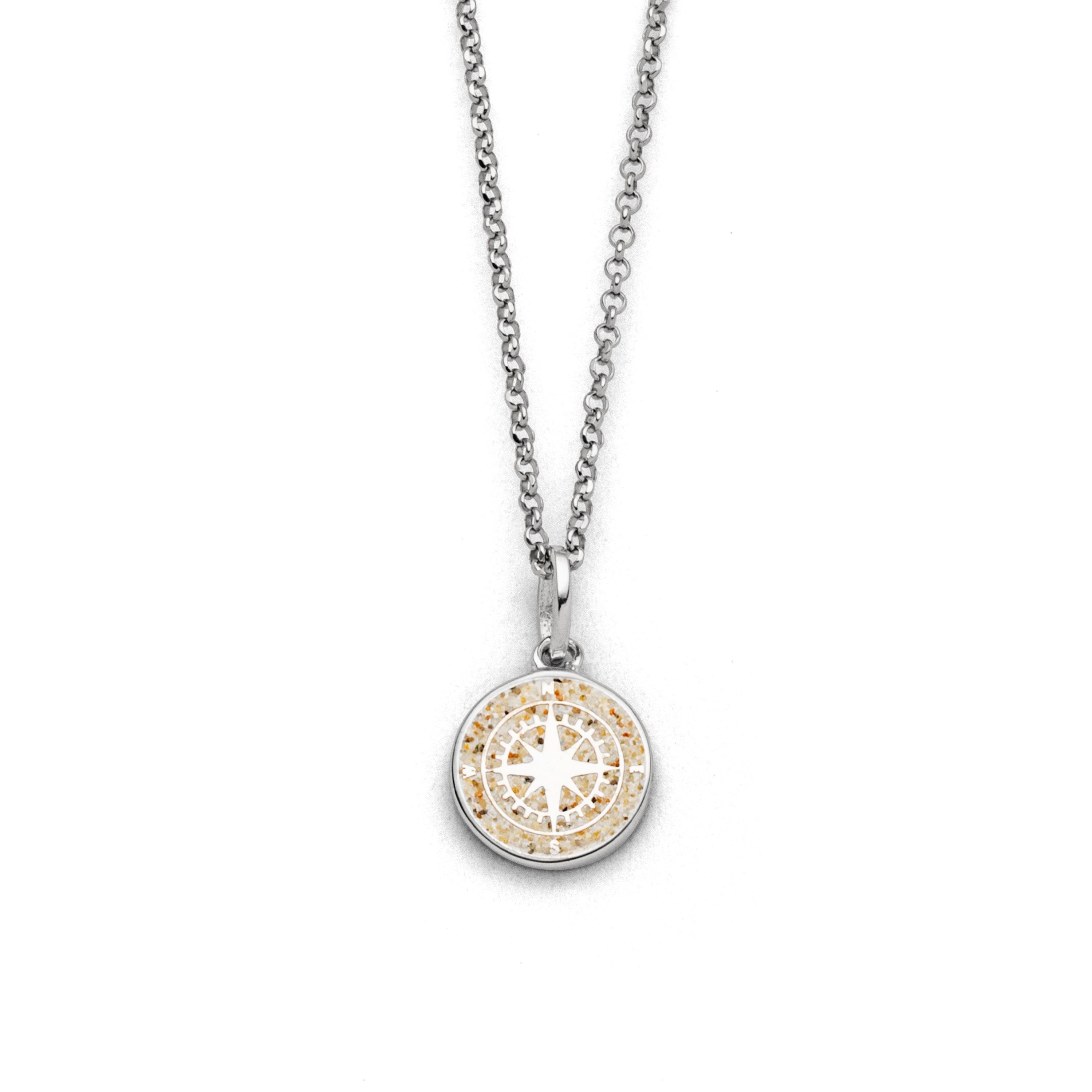 DUR Halskette K2966 „Kompass 2.0“ 925Silber Strandsand 45 cm