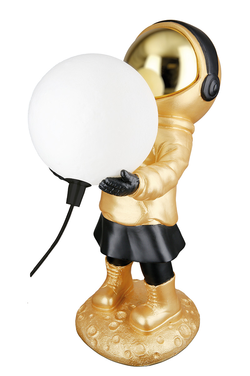 Gilde LED Tischleuchte 52715 – „Astronaut Apollo“ mit Leuchtkugel USB 34 cm