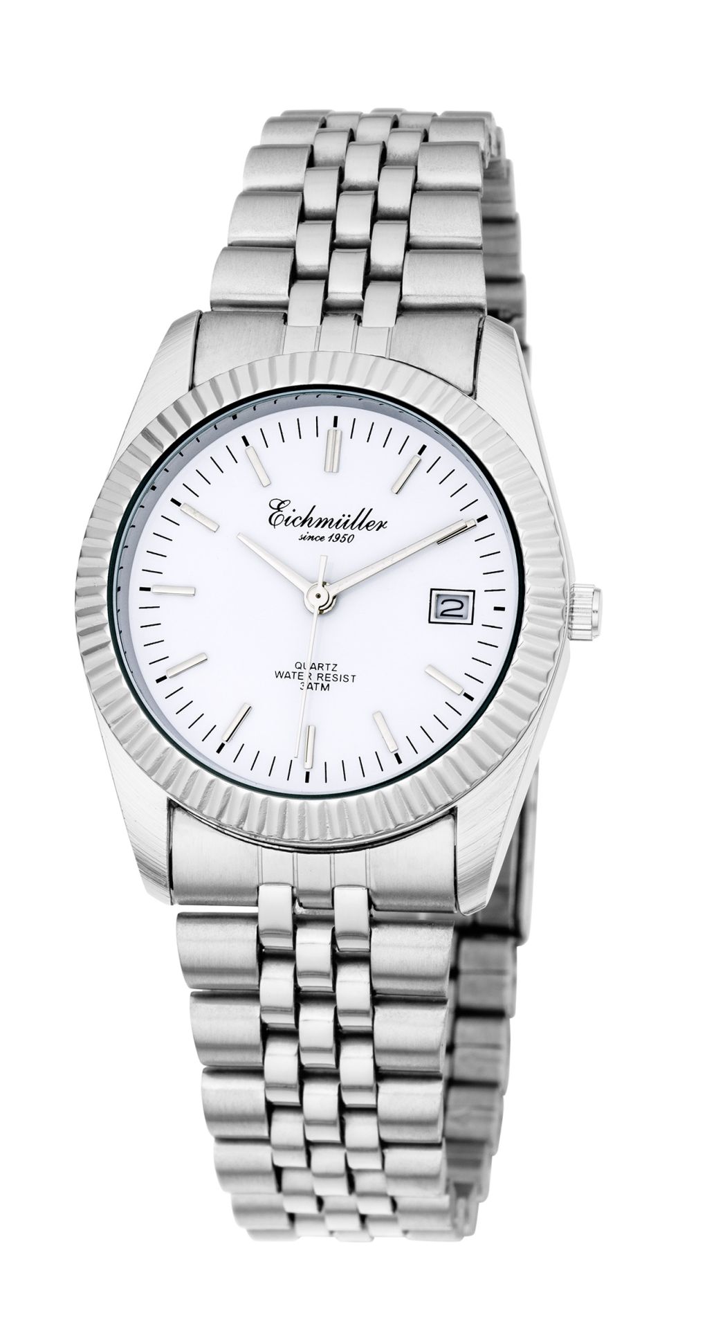 Eichmüller Damenuhr 7083-01 Weiss Metallband 35 mm