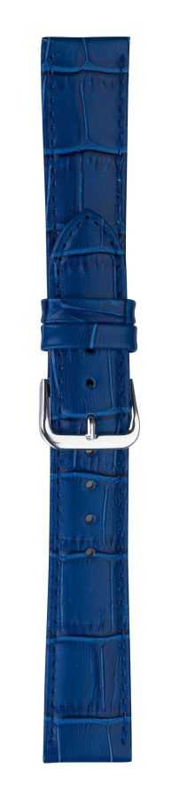 Eichmüller 333 Leder Uhrenband 12,14,16,18,20 oder 22 mm blau Alligatorprägung Dornschließe