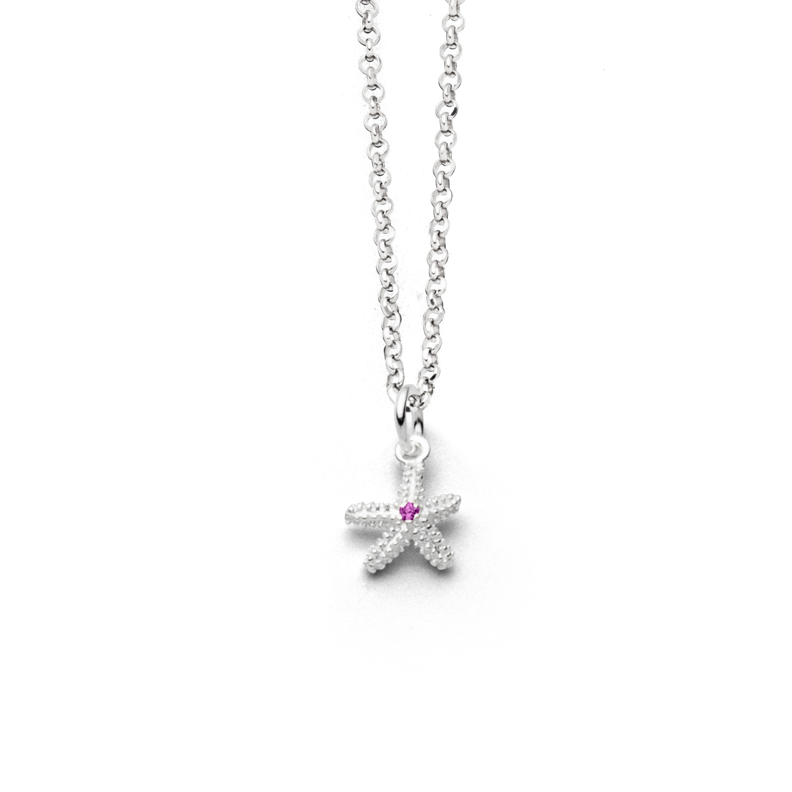 DUR Halskette K3052 „Seestern 2.0" Silber Zirkonia Pink 45 cm