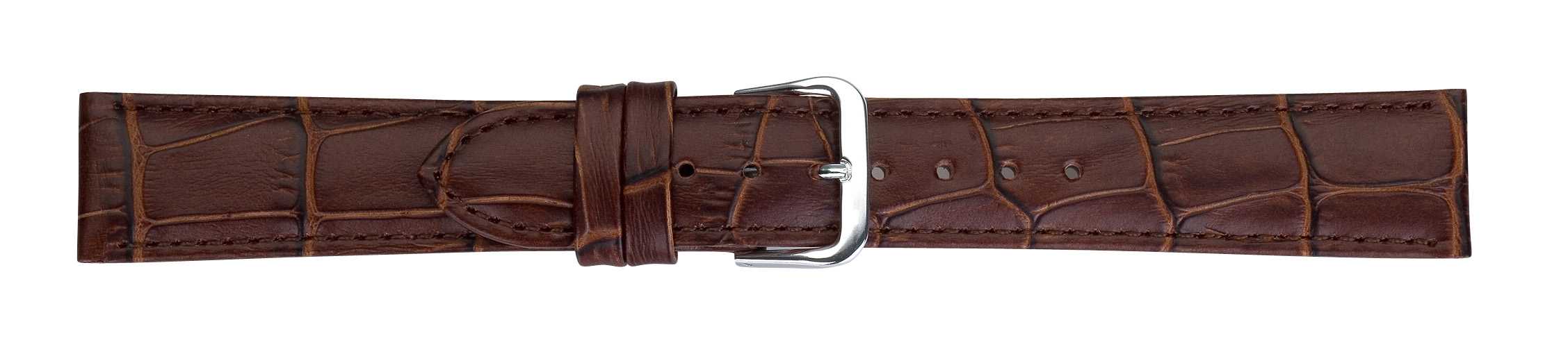 Eichmüller 331 Leder Uhrenband 12,14,16,18,20 oder 22 mm dunkelbraun Alligatorprägung Dornschließe