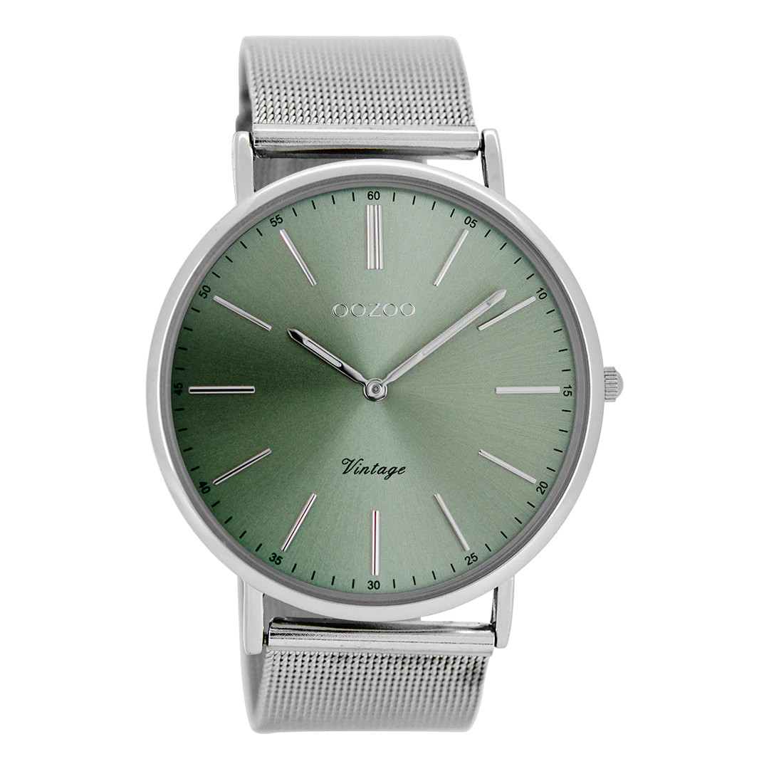 Oozoo Vintage Herrenuhr C8175 Grün Meshband 44 mm Oozoo Vintage Herrenuhr C8175 Grün Meshband 44 mm
