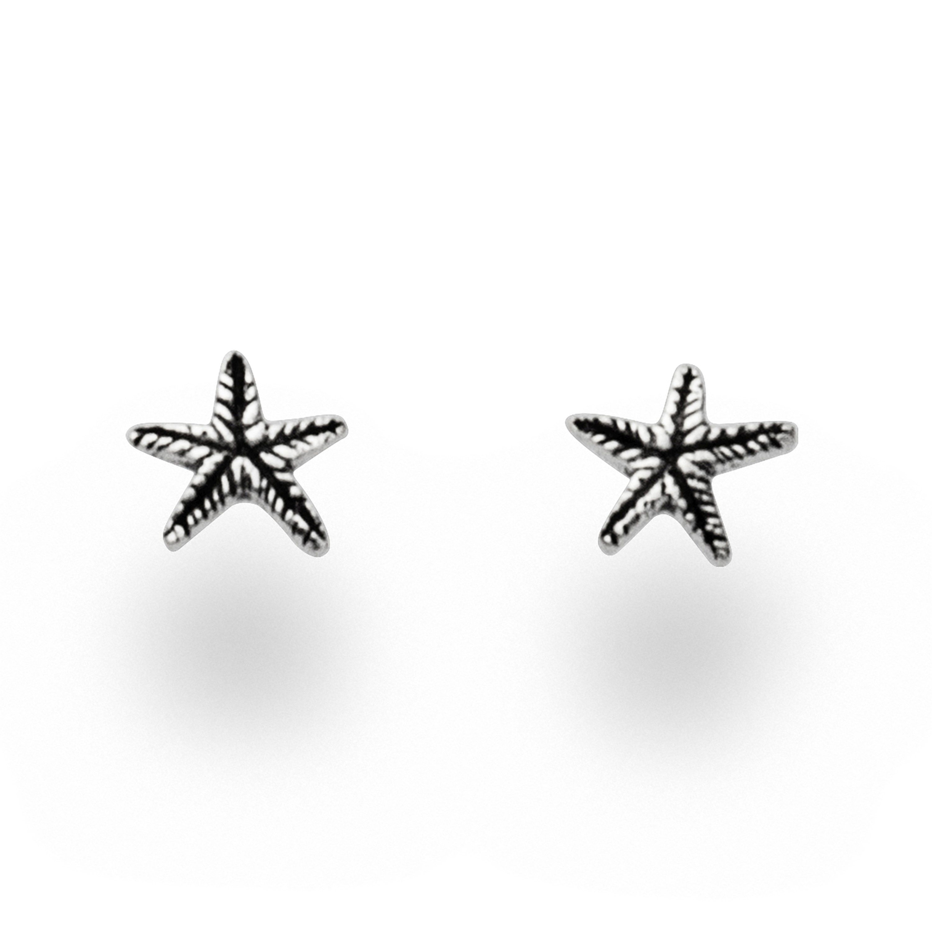 DUR Ohrringe Ohrstecker S1391 „Seestern" 925er Silber 7 mm