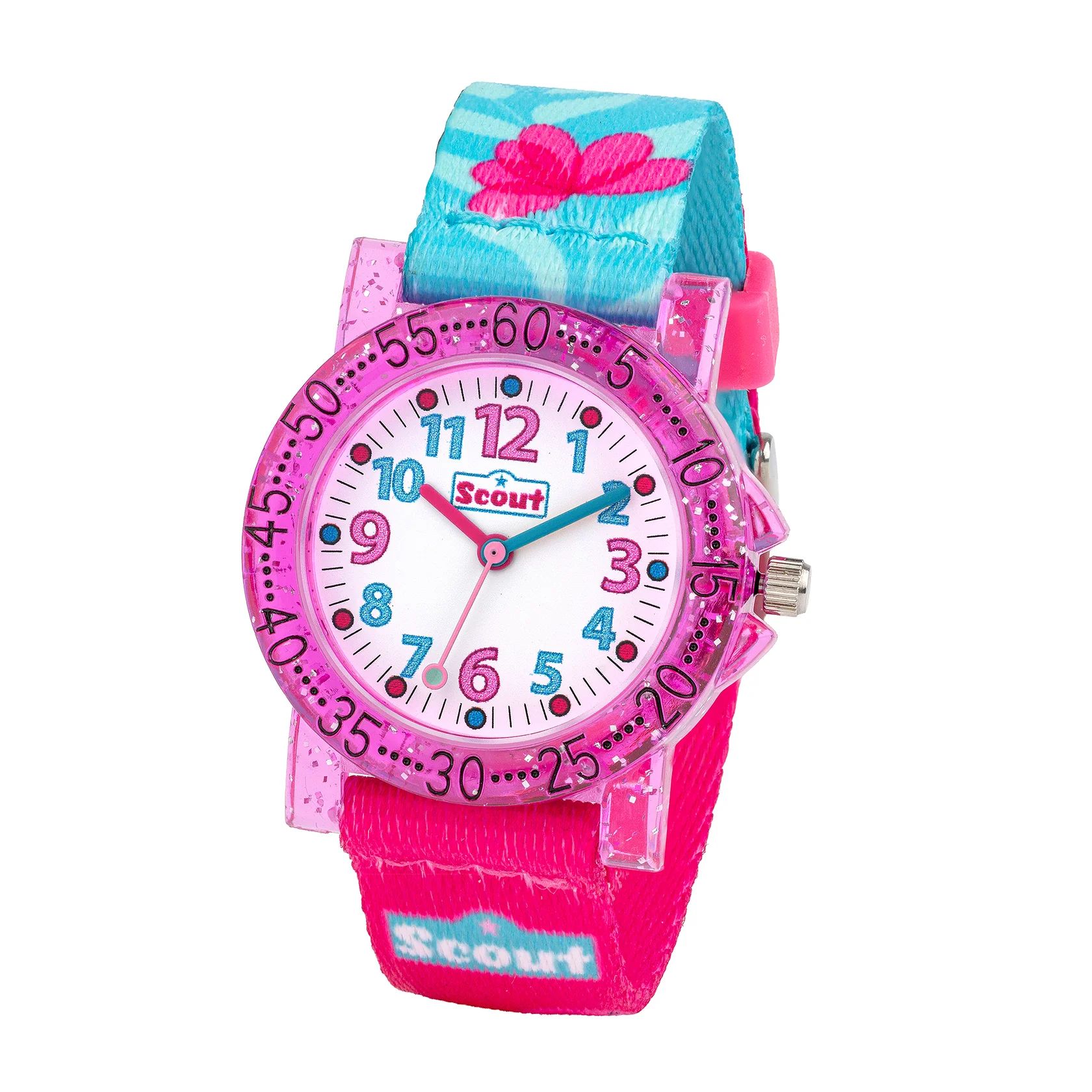 Scout The IT-Collection Kinderuhr 164000027 Flamingo-Motiv Textilband 33 mm