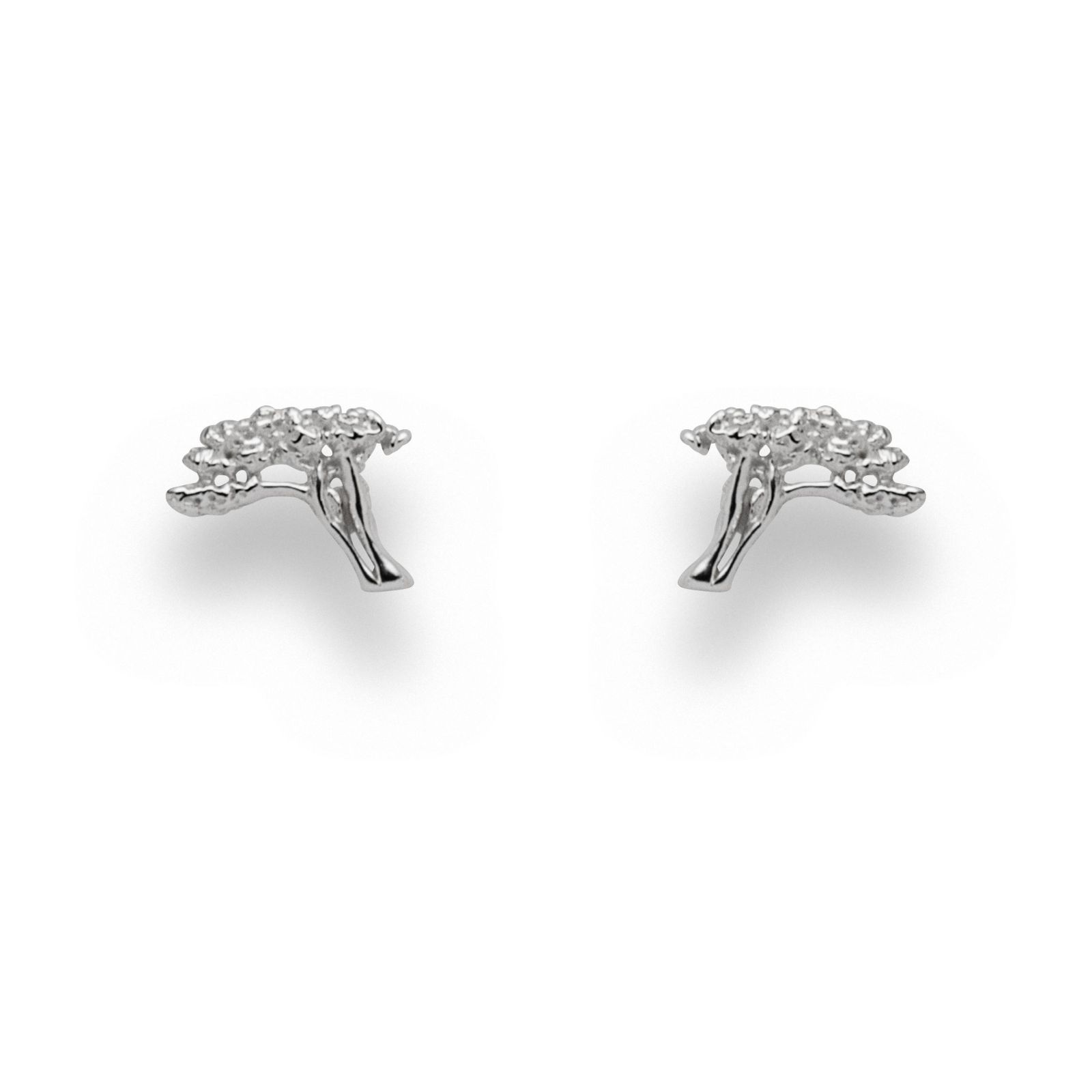 DUR Ohrstecker O5371 Windflüchter – 925 Silber Damen 10 x 9 mm