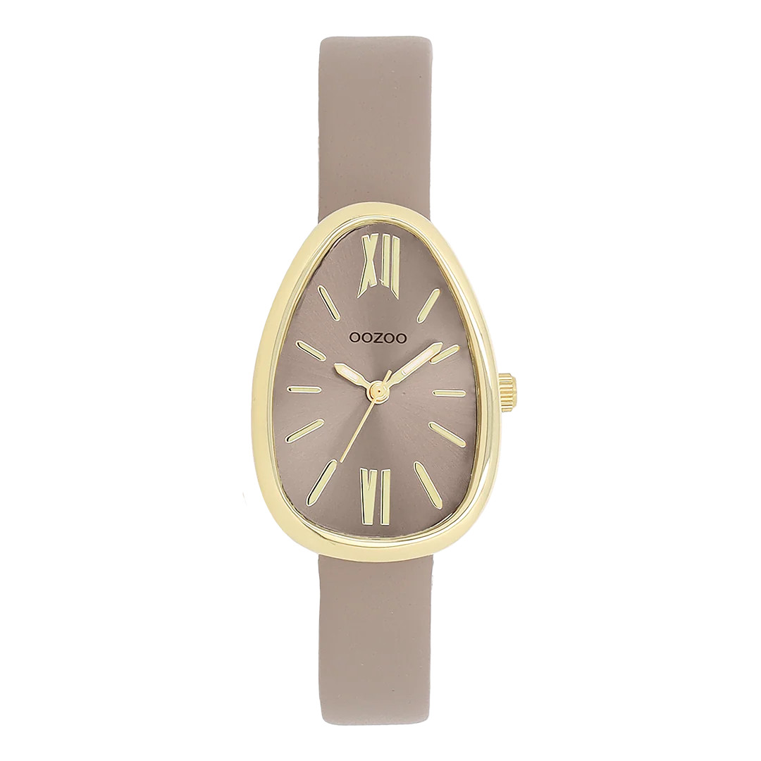 Oozoo Damenuhr C11637 IP-Gold Lederband Taupe 22x31 mm