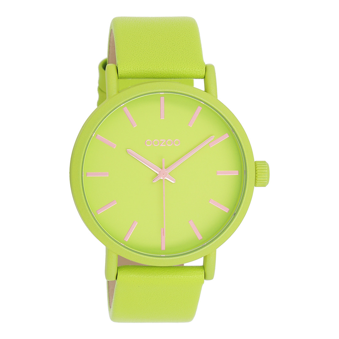 Oozoo Damenuhr C11177 Lemonfarben Lederband 42 mm