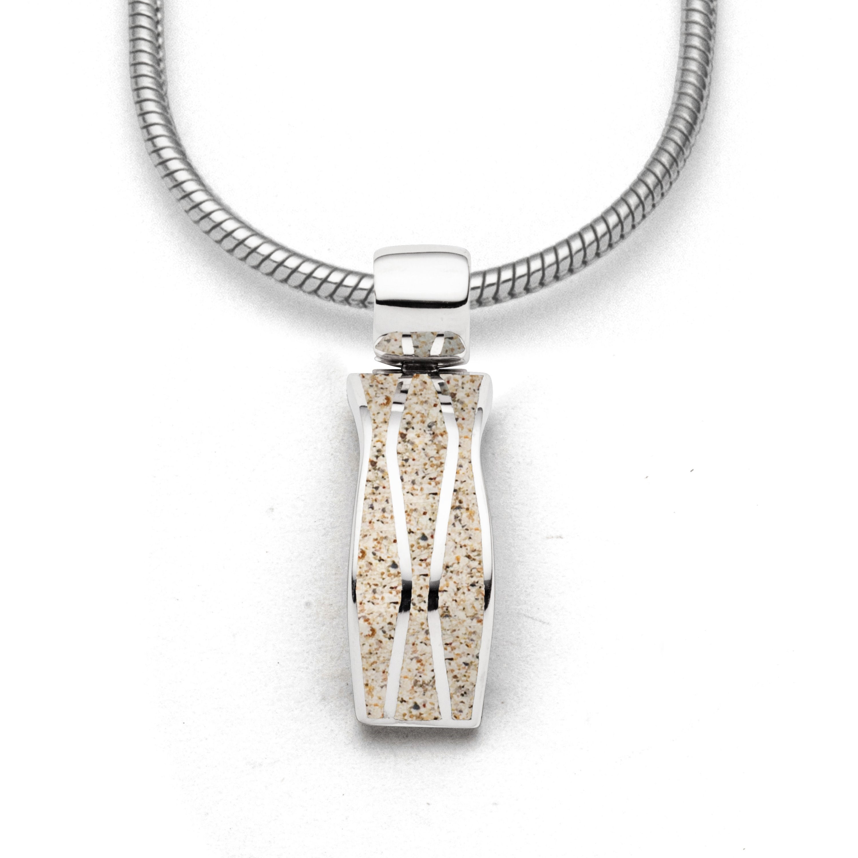 DUR Anhänger P4453 „Welle 2.0" Strandsand Silber 9,4x31,5 mm