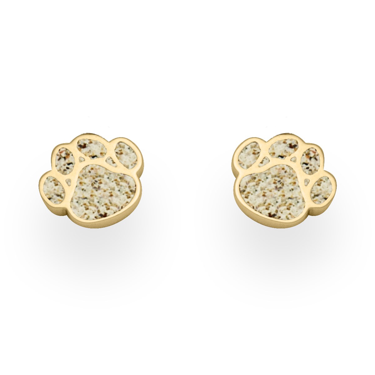 DUR Ohrringe Ohrstecker O5416 „Pfote" Vergoldet Strandsand 9x9,4 mm