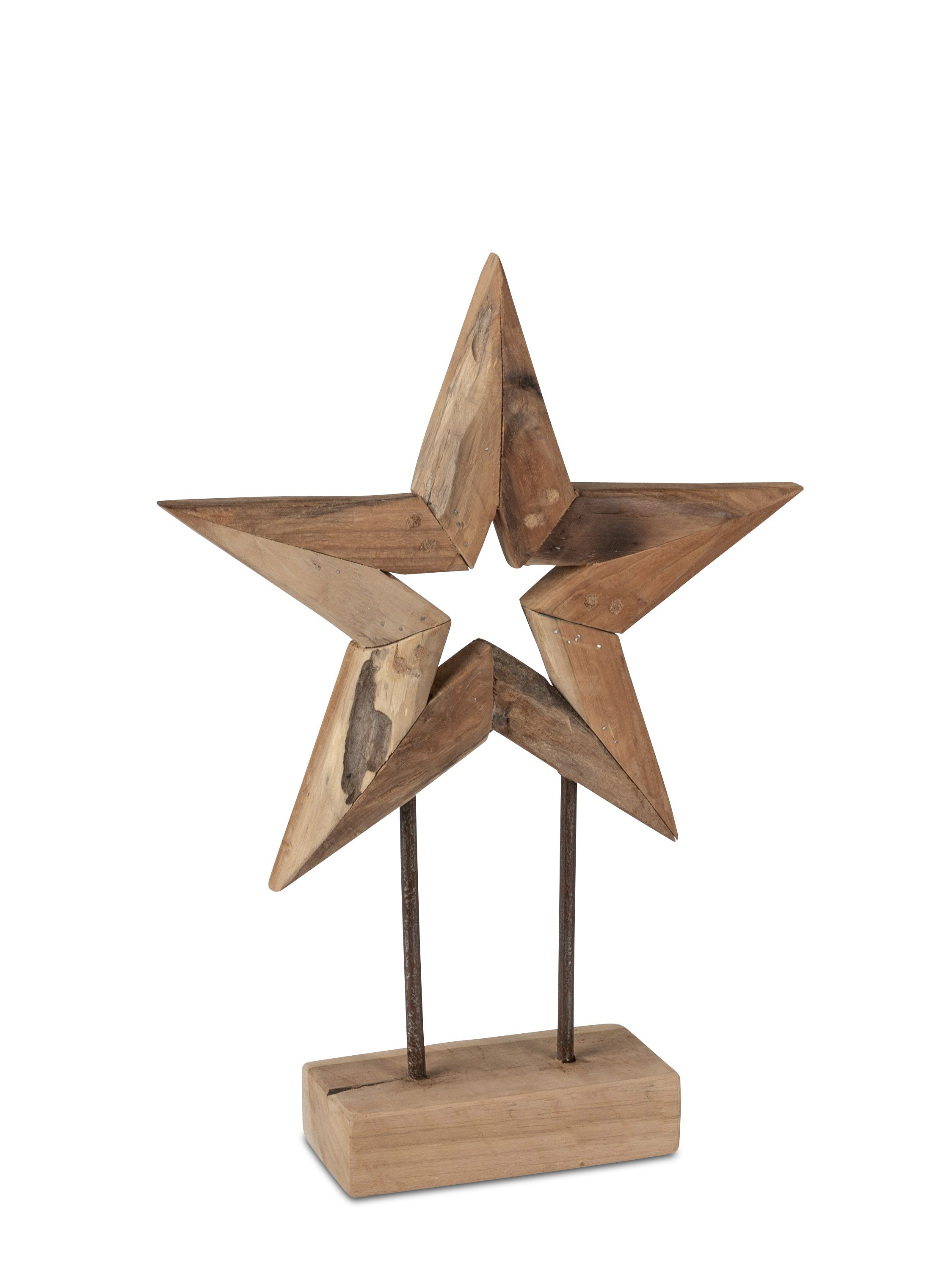 Formano Stern Dekoobjekt Teakholz 619921 - 28 cm