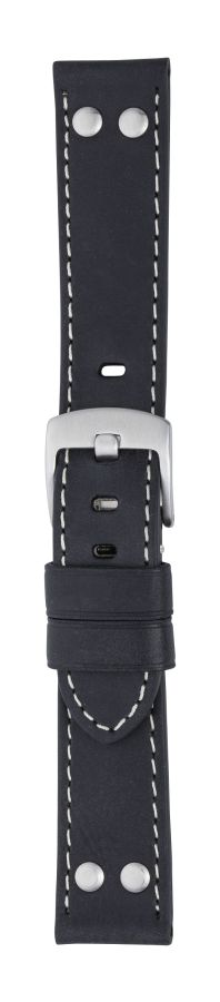 755 Eichmüller 755 Leder Uhrenband 18,20,22 oder 24 mm schwarz vintage-look Dornschliesse