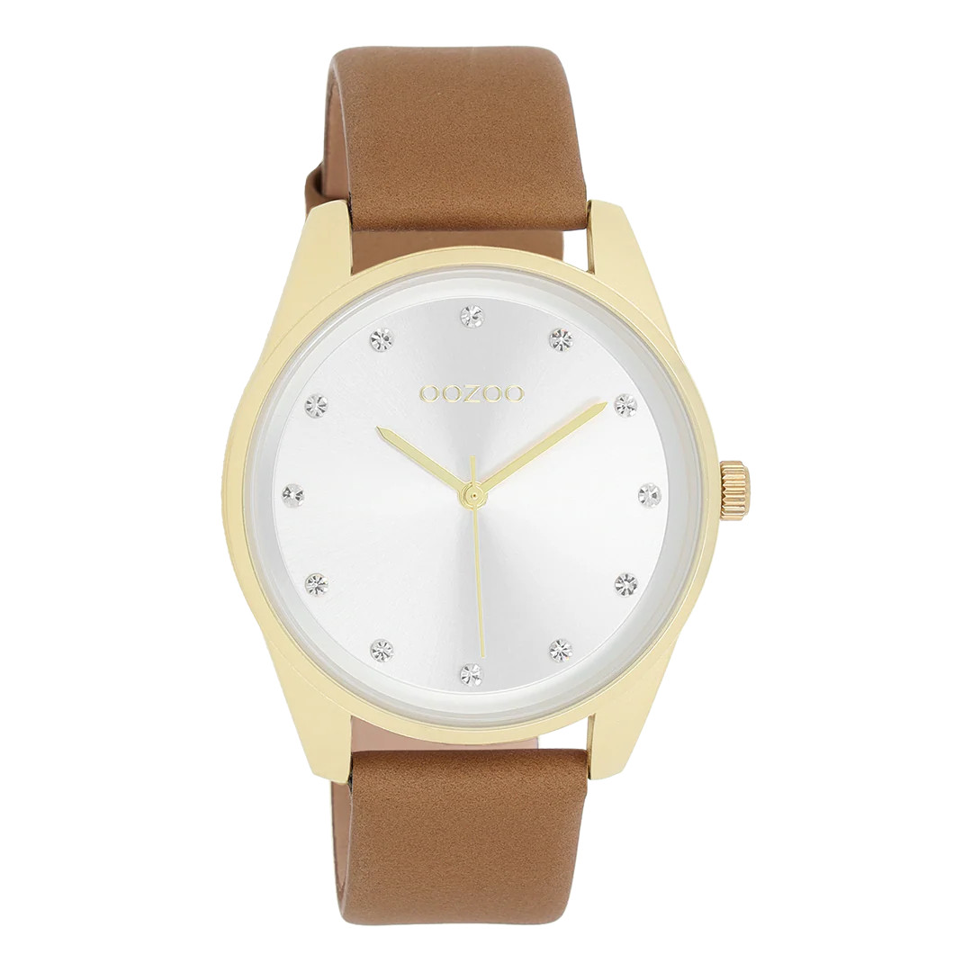 Oozoo Damenuhr C11046 IP-Gold Lederband Sandfarben 38 mm