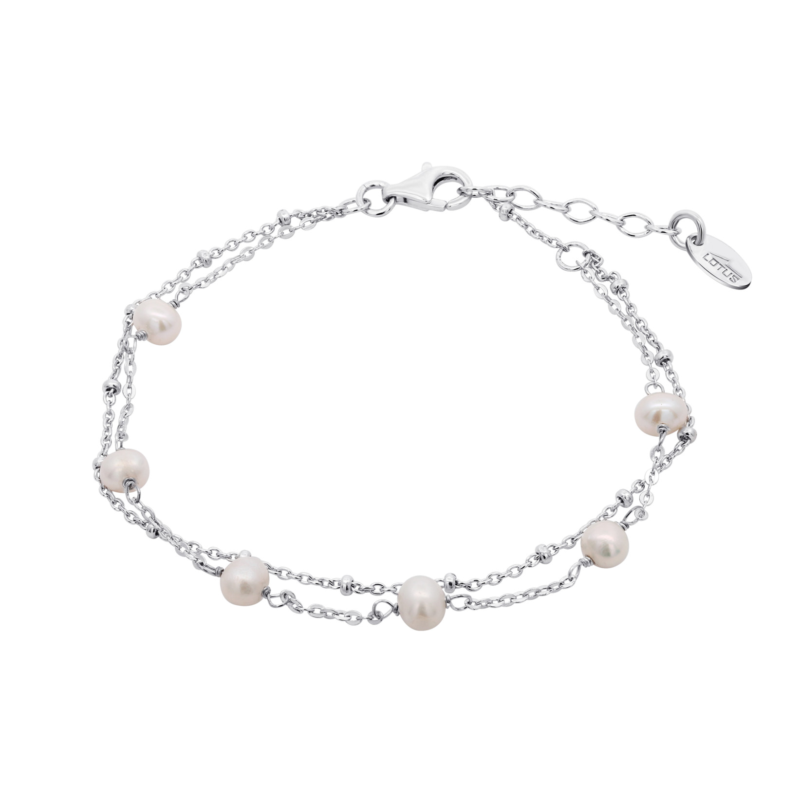 Lotus Silver LP3477-2/1 Armkette "Pearls" Perlen Weiss 17+2,5 cm
