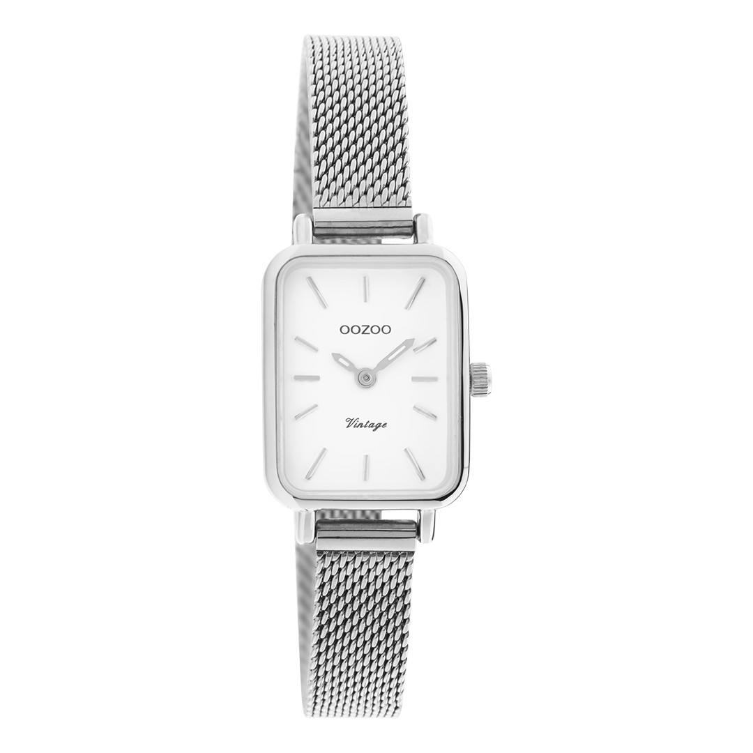 Oozoo Vintage Damenuhr C20266 Weiss Milanaiseband 26x21 mm
