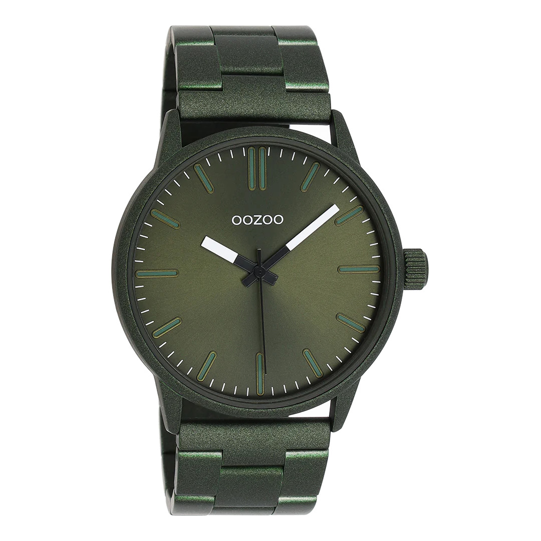Oozoo Herrenuhr C11402 Grün Edelstahlband 45 mm