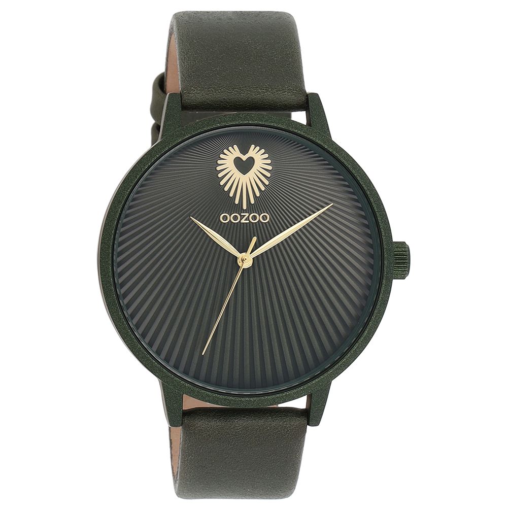 Oozoo Damenuhr C11248 Dunkelgrün Lederband 42 mm