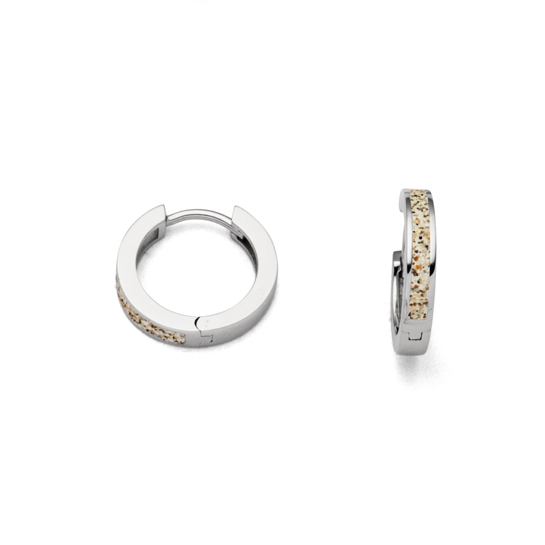 DUR Ohrringe O4958 „Sandcreole Marina" Silber Strandsand 1,5x15 mm