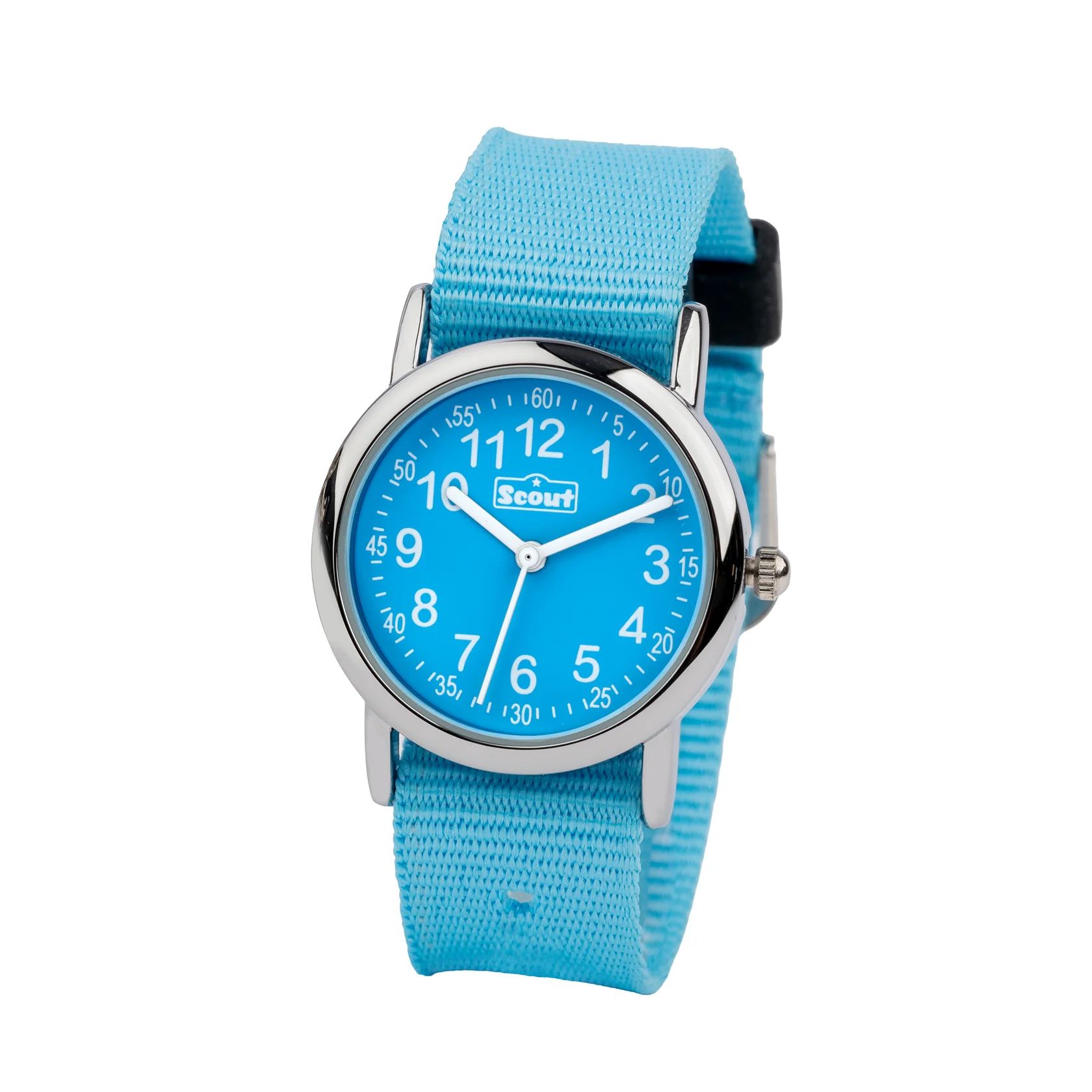 Scout Kinderuhr 164000006 hellblau – Lernuhr Kinder 27 mm 5 Bar