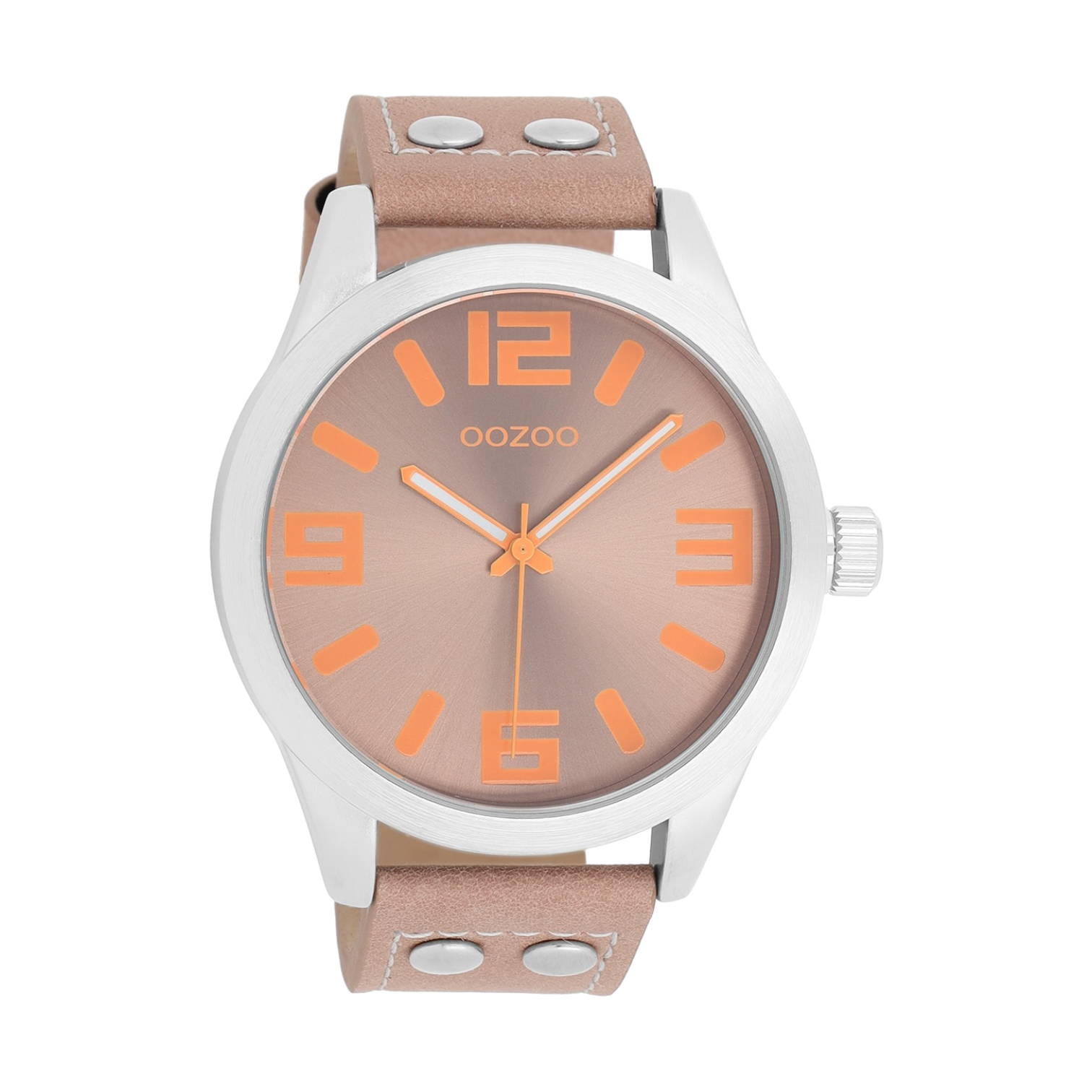 Oozoo Basic Line Armbanduhr C1088 Rosa Lederband 46 mm