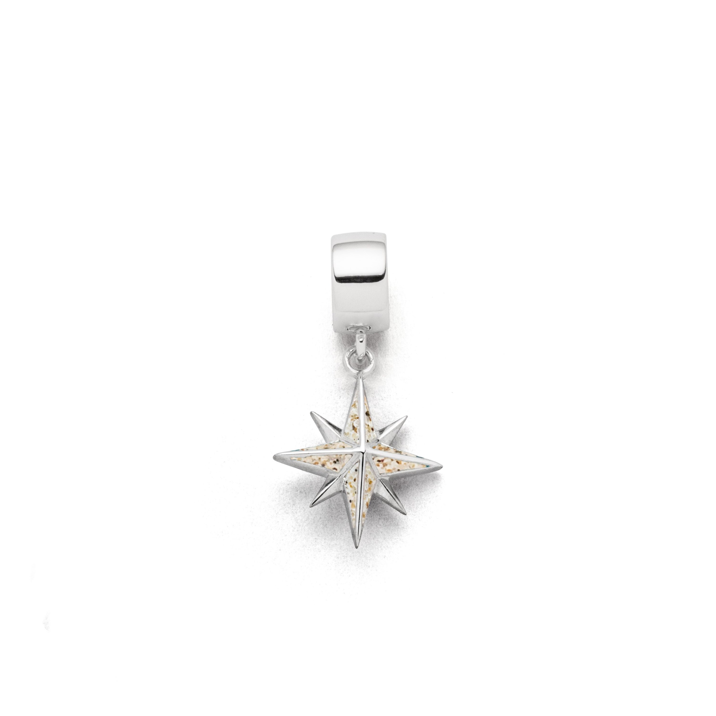 DUR Anhänger Charm F328 „Kompassrose" Silber Strandsand 13 mm