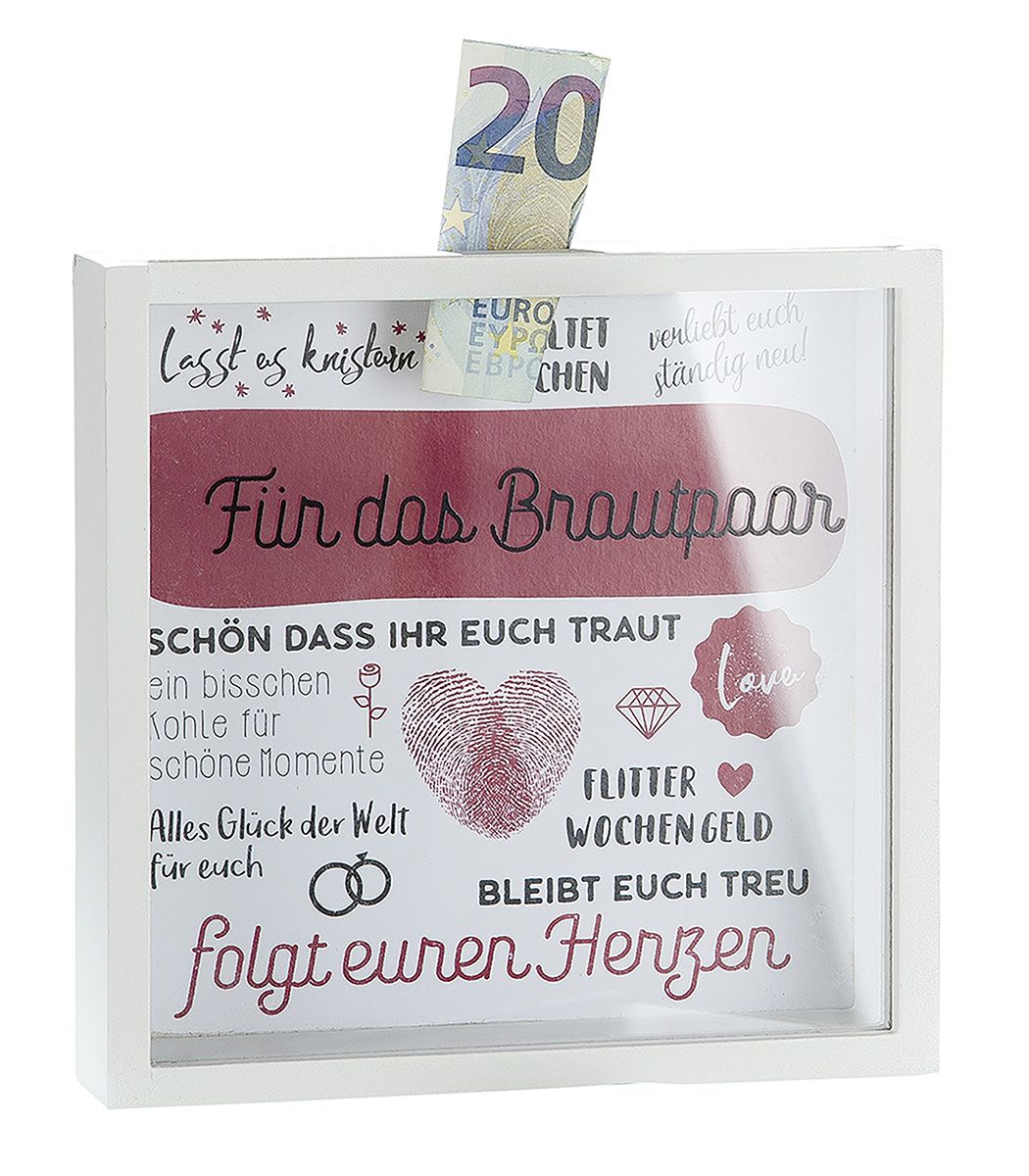 Gilde Spardose "Für das Brautpaar" mit Sprüchen 43456- Hochzeitsgeschenk