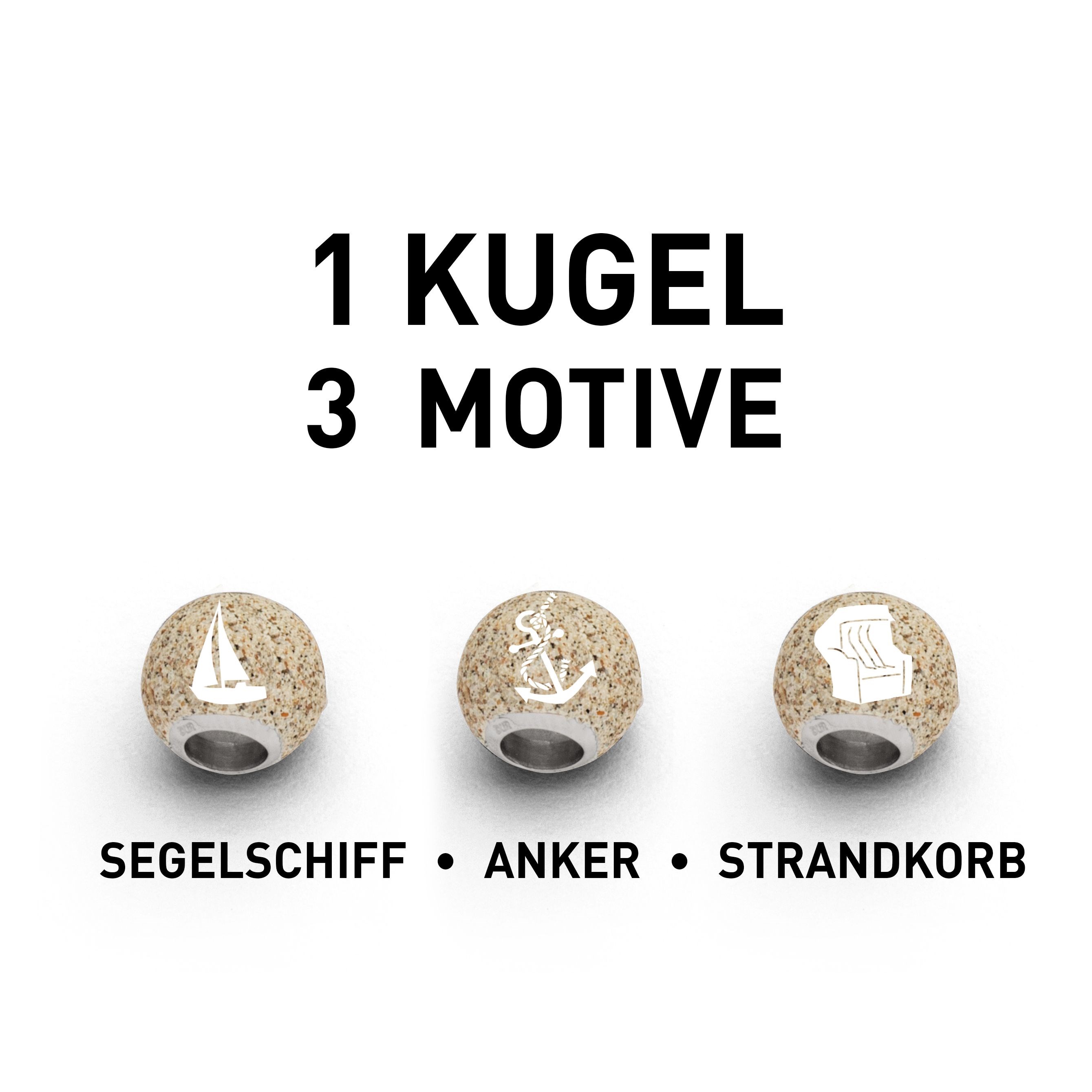 DUR Anhänger P3597 „Bead Ostsee" Schiff Anker Strandkorb 11 mm