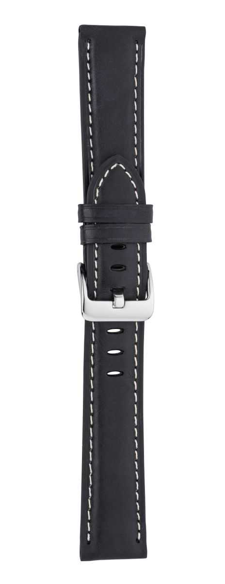 7505b4d93912a50f Eichmüller 750 Lederband Uhrenband 18,20 oder 22 mm schwarz Vintage-Look Dornschliesse