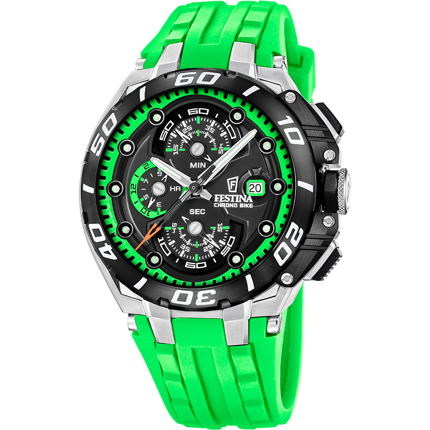 Festina Chrono Bike F20755-6 – Chronograph Grün/Schwarz 46 mm 20 ATM