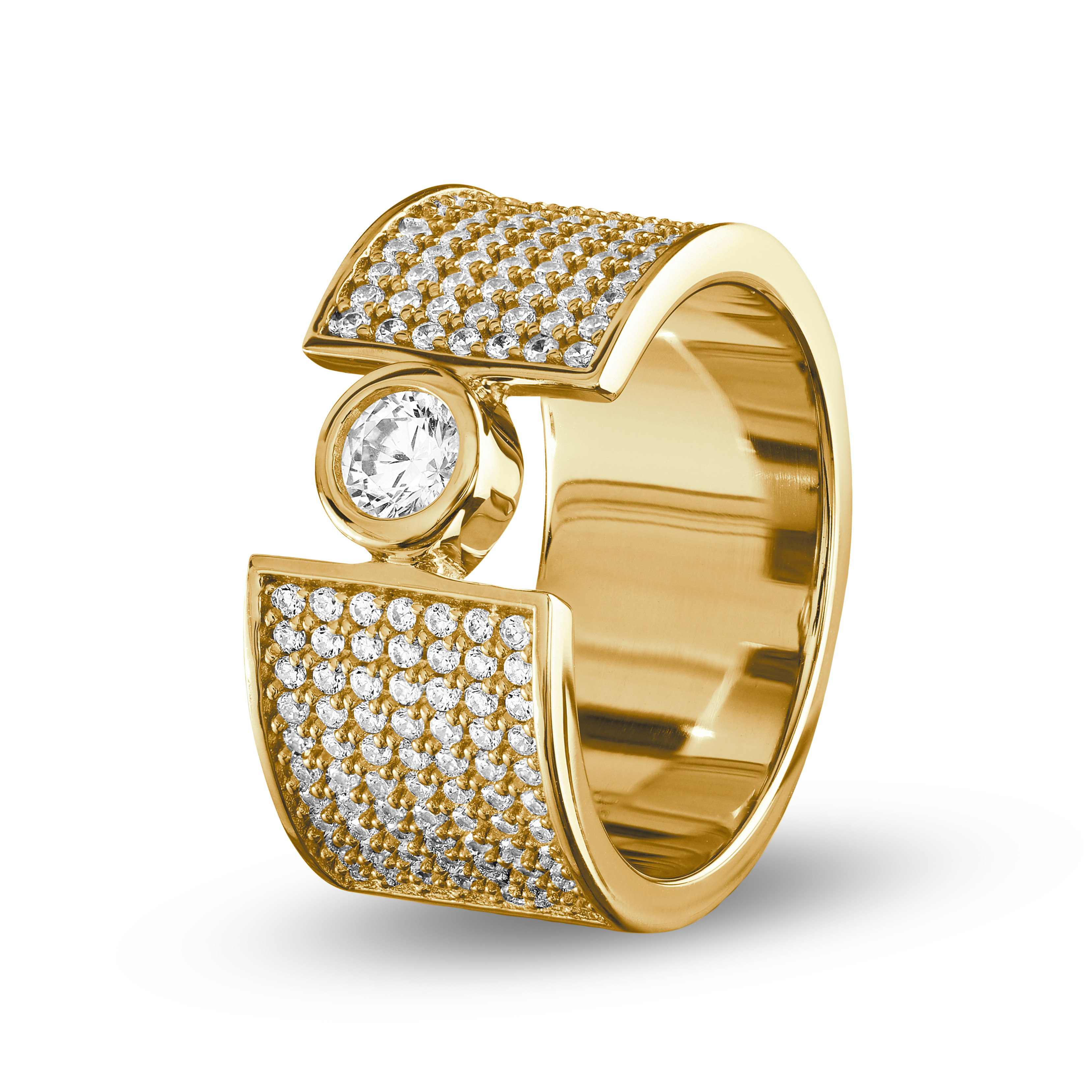 JETTE Cascade Ring für Damen Vergoldet mit Zirkonia JETTE Cascade Ring für Damen Vergoldet mit Zirkonia