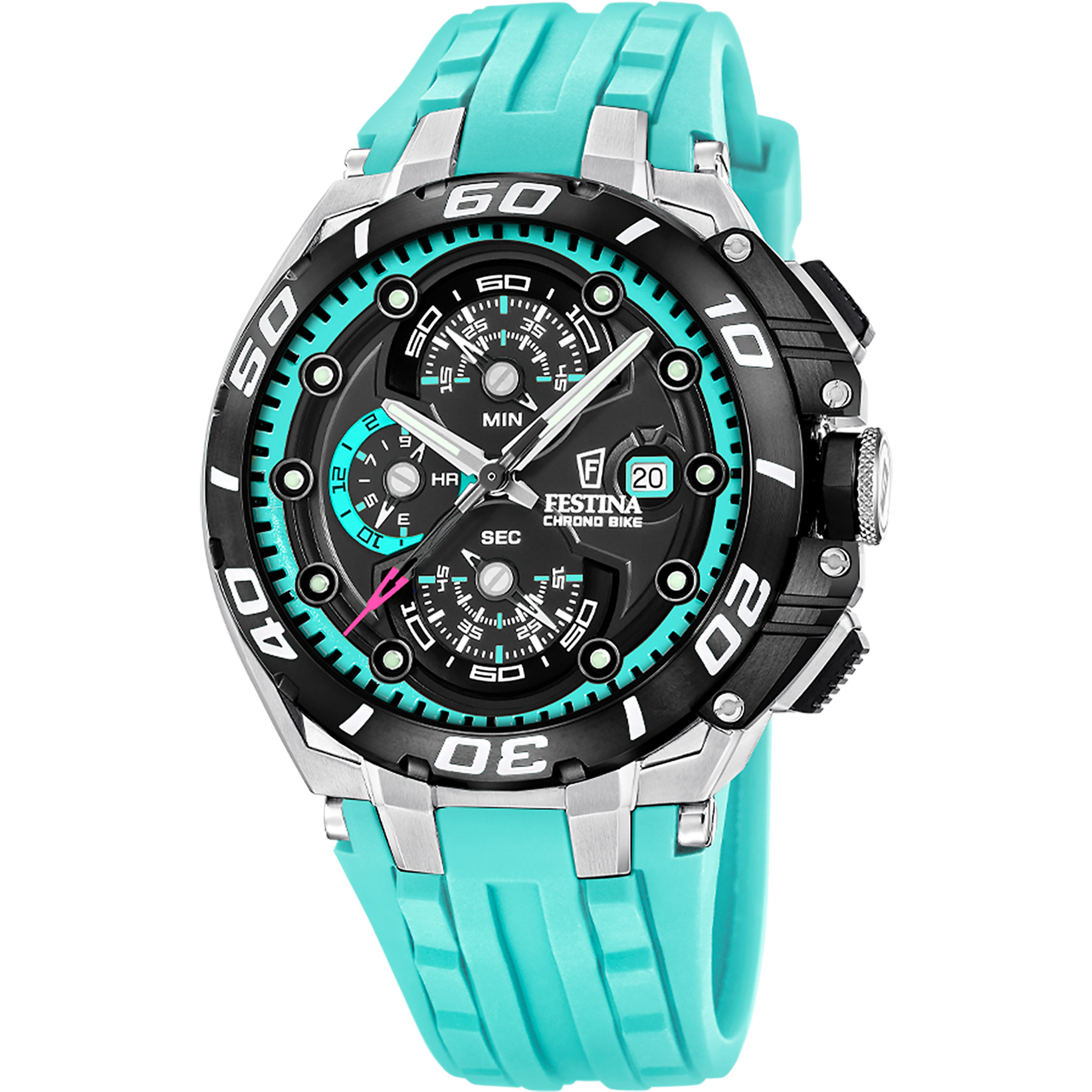 Festina Chrono Bike F20755-7 – Chronograph Türkis/Schwarz 46 mm 20 ATM
