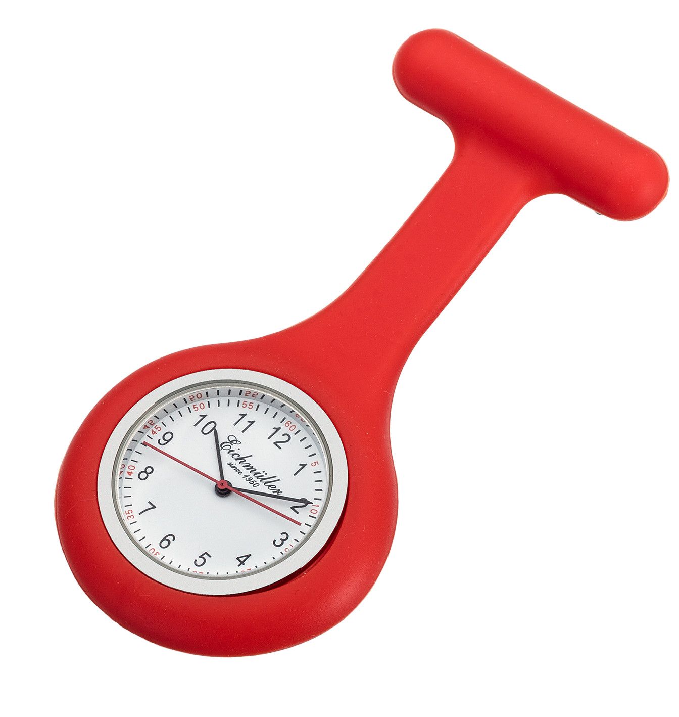 Eichmüller Schwesternuhr 3010-5 mit 3 Fassungen Weiß/Blau/Rot 42 mm