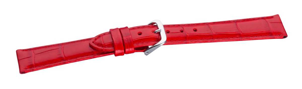 339-1 Eichmüller 339 Leder Uhrenband 12,14,16,18,20 oder 22 mm rot Alligatorprägung Dornschliesse