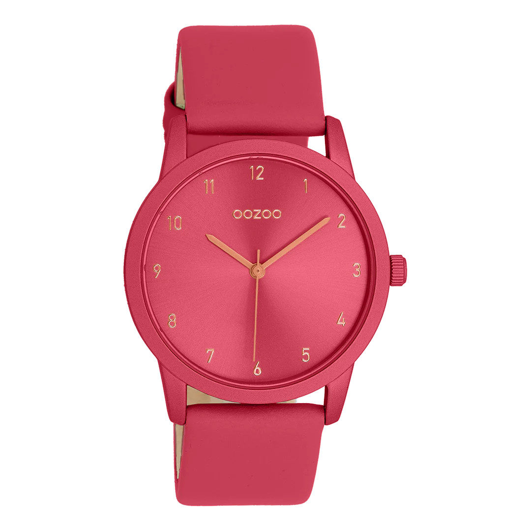 Oozoo Damenuhr C11544 Kirschrot Lederband 38 mm