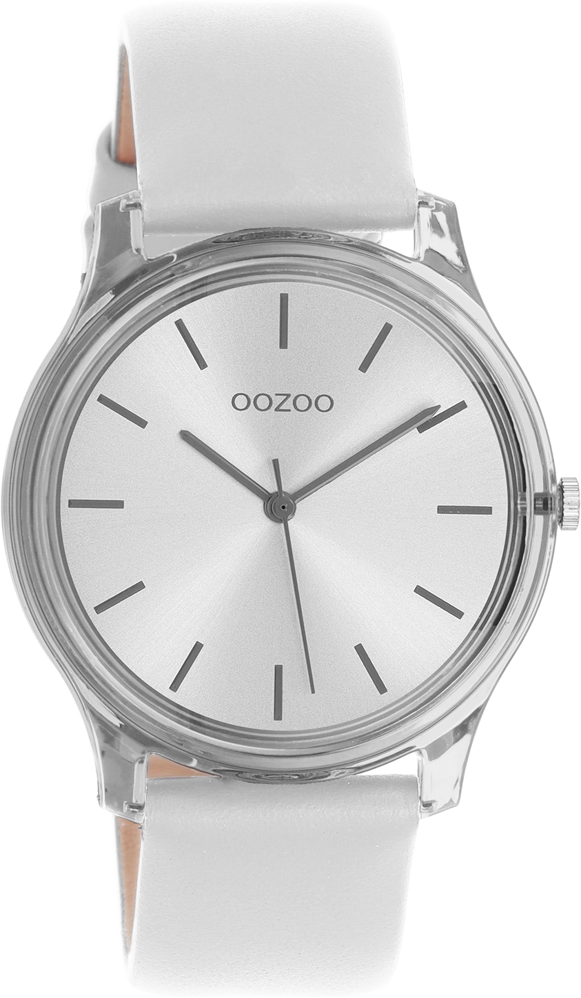 Oozoo Damenuhr C11137 Acryl-Grau Lederband Grau 36 mm