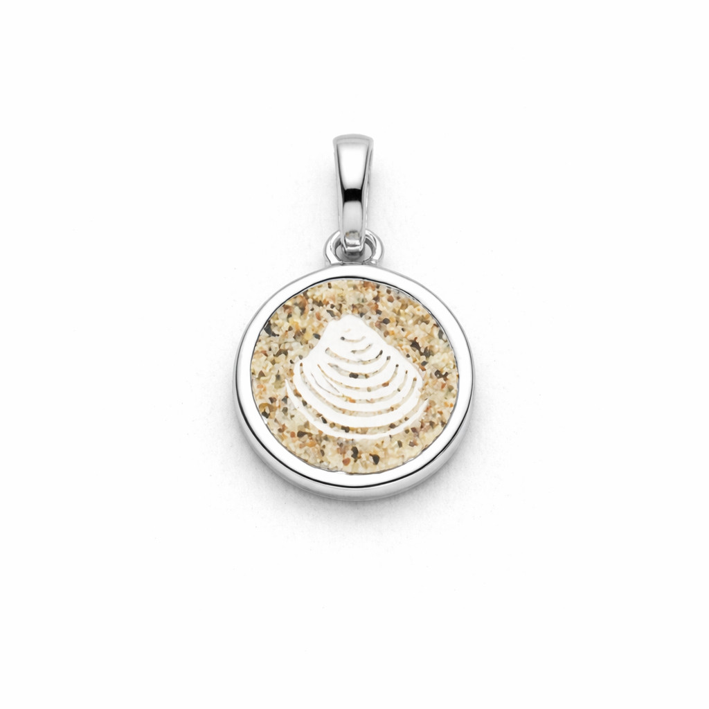 DUR Anhänger P5052 Muschel 2.0 – 925 Silber mit Strandsand 10 mm