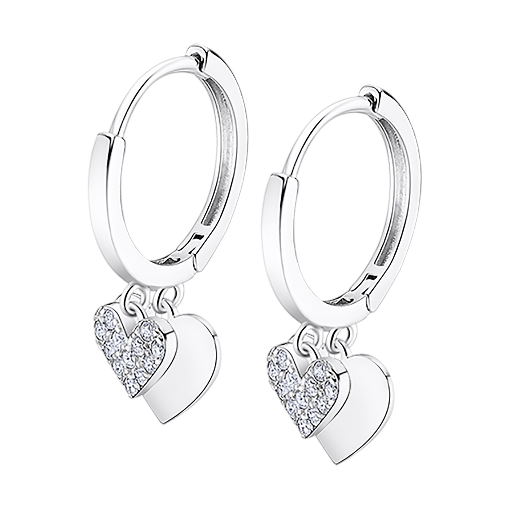 Lotus Silver LP3274-4/1 Creolen "Trendy" Herz Zirkonia 13 mm