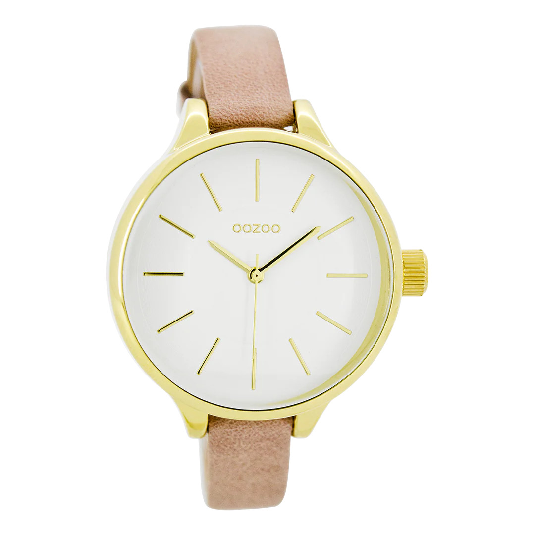 Oozoo Damenuhr C7676 IP-Gold Lederband Rosa 40 mm