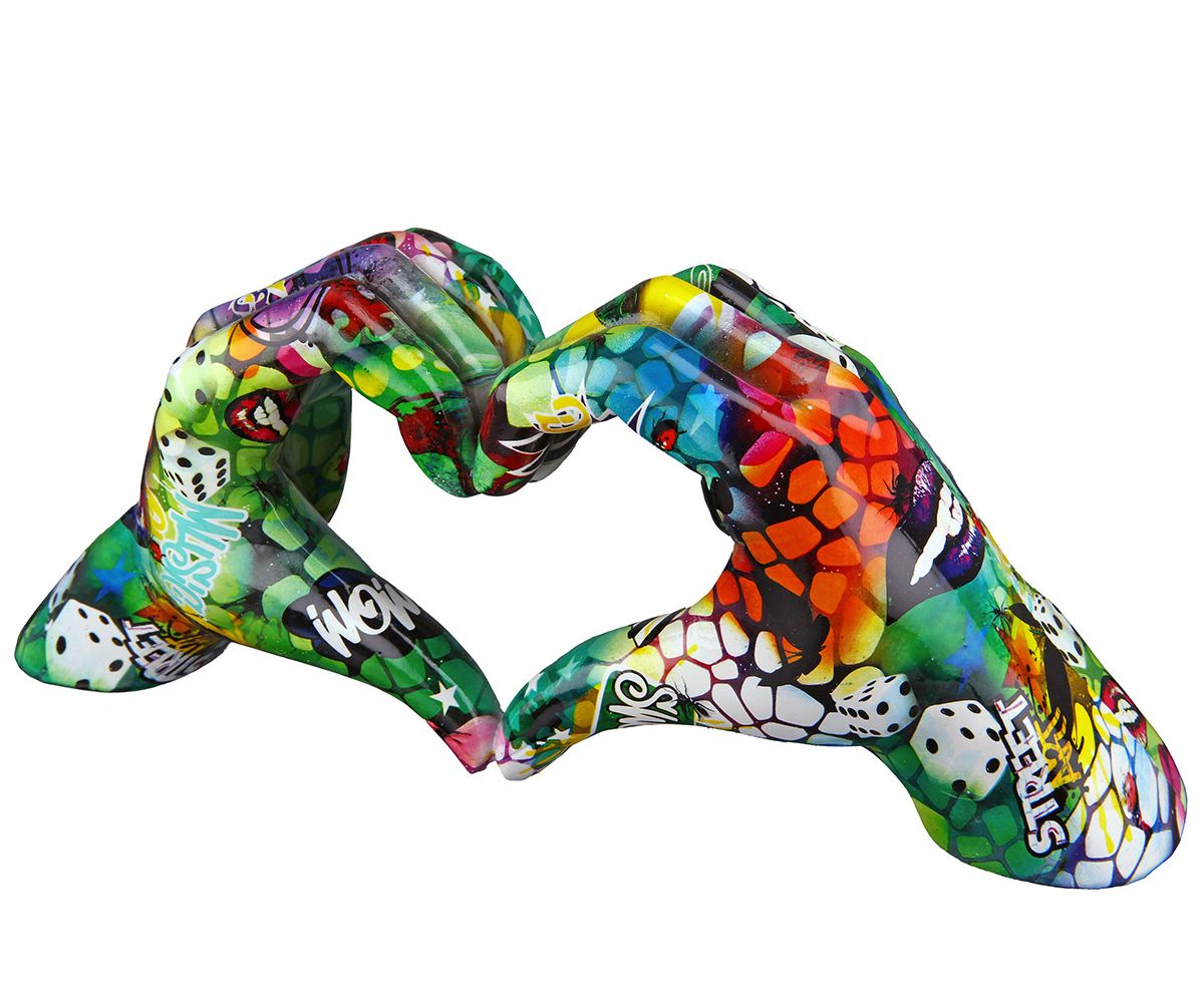Gilde Dekoobjekt Herz Händemotiv Graffiti "Street Art" 37210 - 29 cm