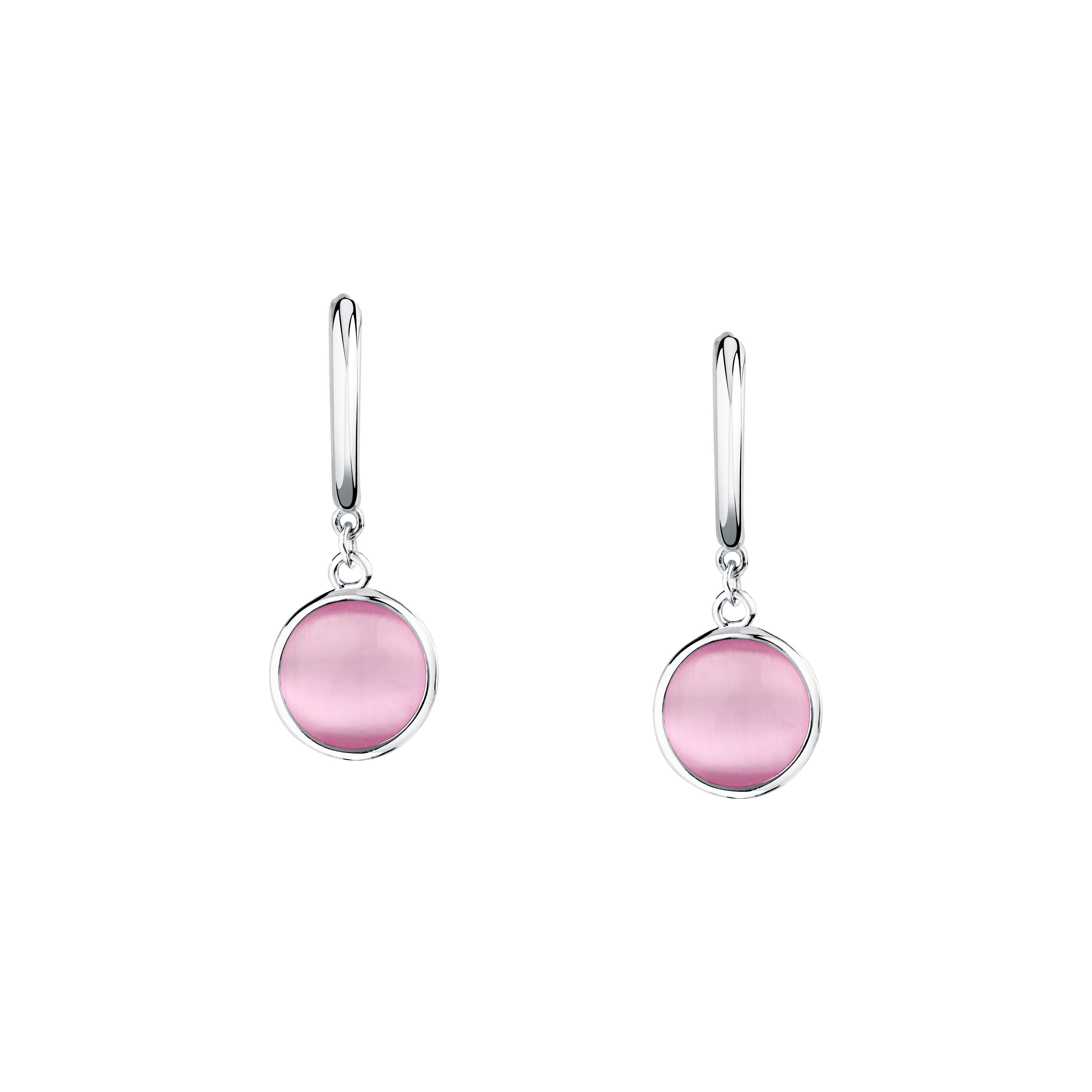 Morellato Venezia Ohrhänger SAZM24 – 925 Silber mit rosa Katzenaugenstein 22 mm