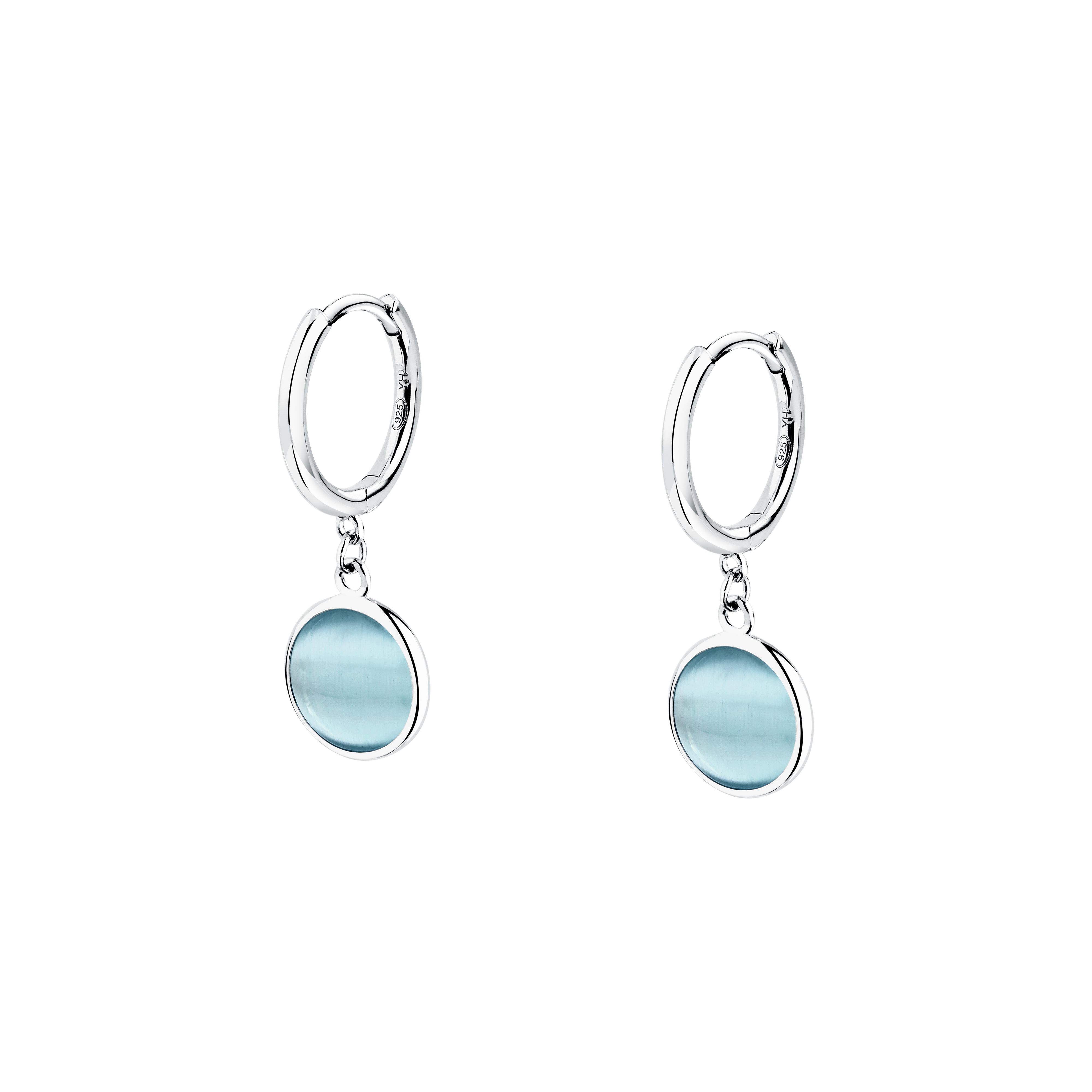 Morellato Venezia Ohrhänger SAZM09 – 925 Silber mit blauen Katzenaugensteinen 22 mm