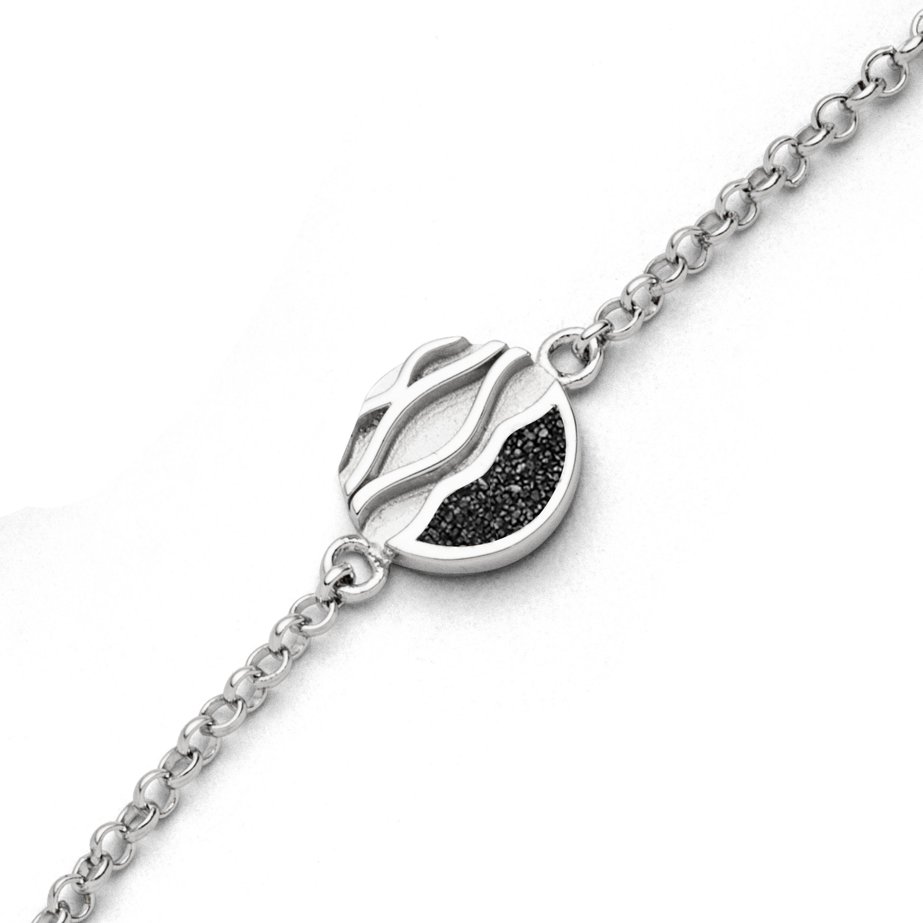 DUR Armband A1654 „Strandwellen" Lavasand Silber 16,5+3 cm