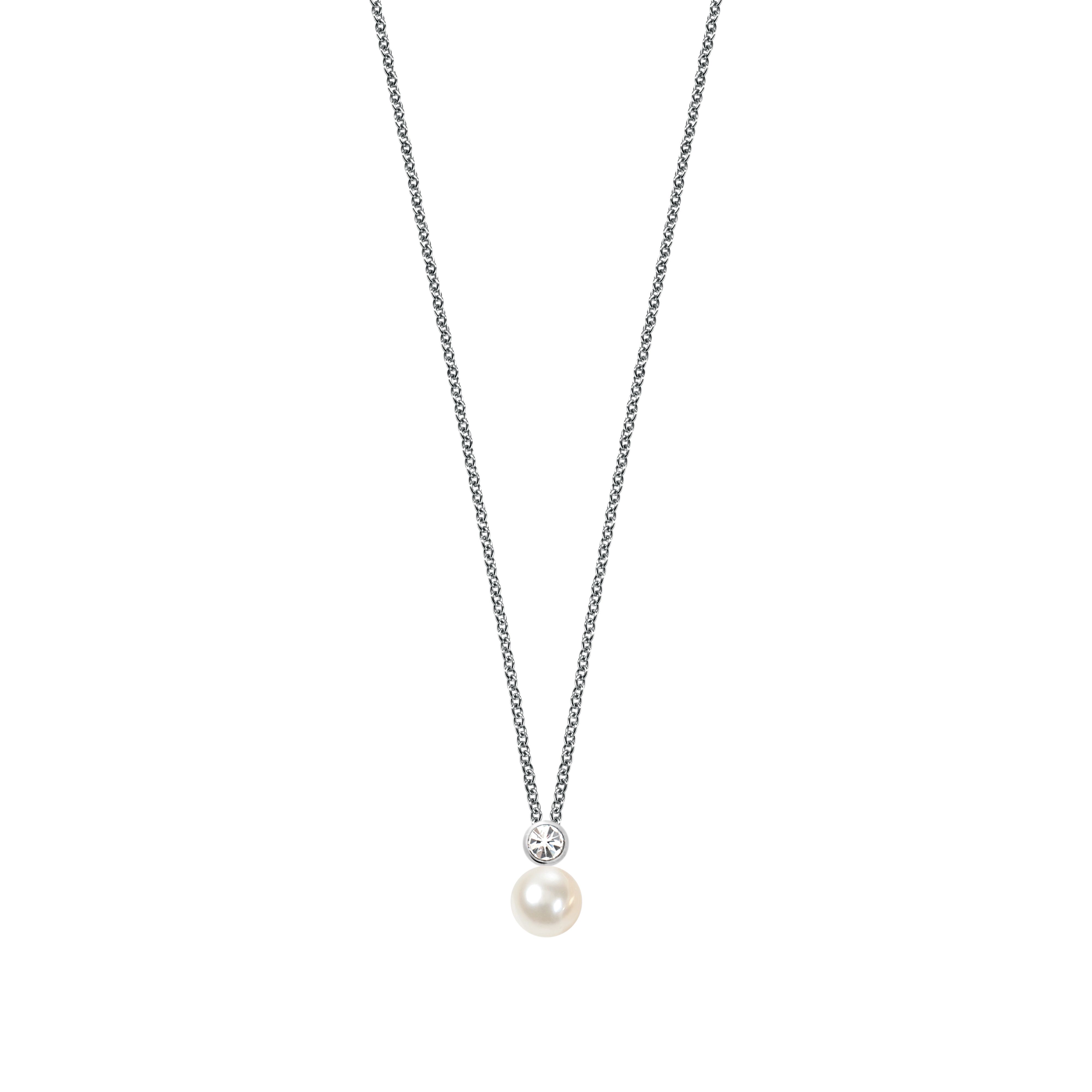 Morellato Perla Halskette SANH02 – 925 Silber mit Zuchtperle & Zirkonia 45 cm