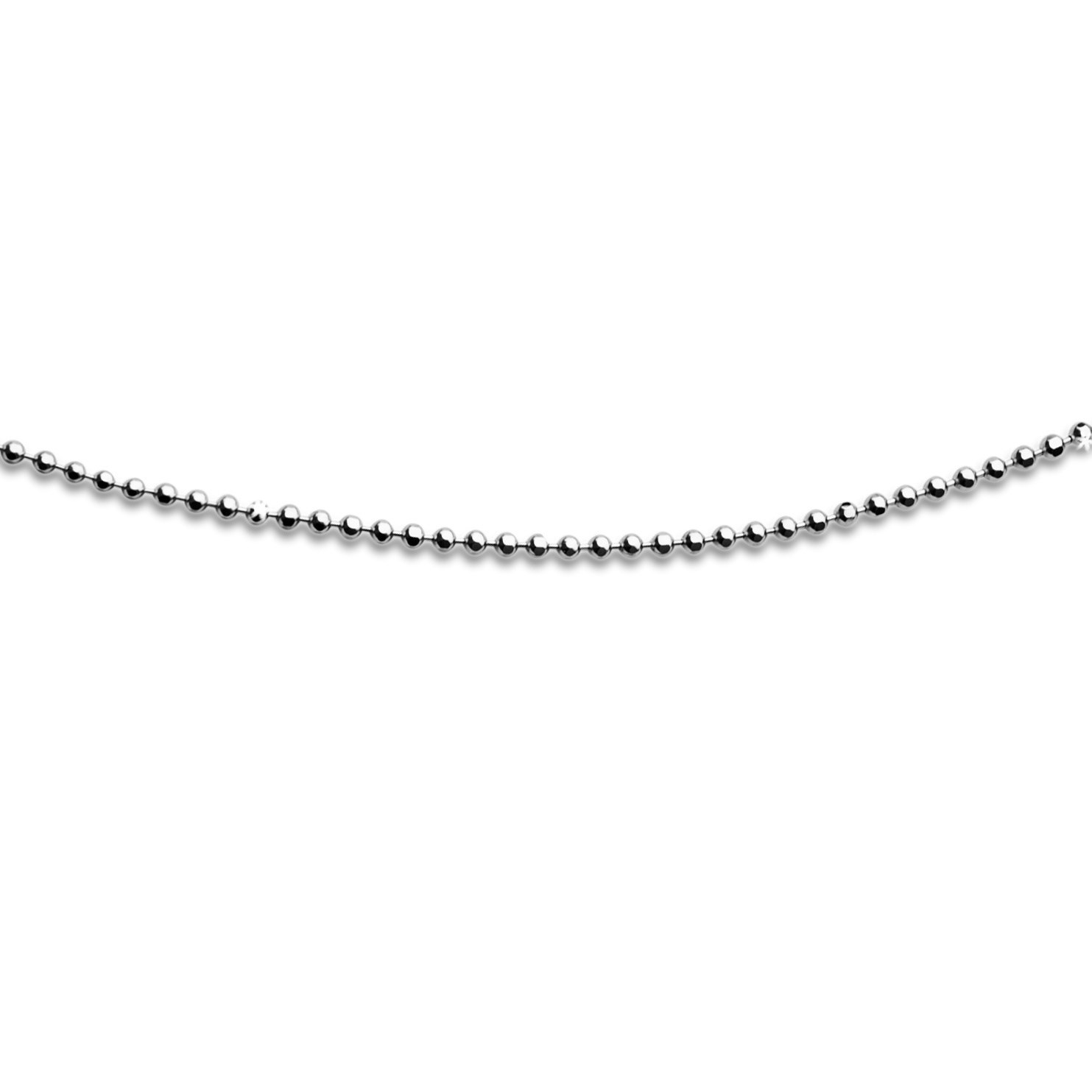 DUR Schmuck Kette K2255 „Kugel, Geschliffen, 1,8 mm“ 925er Silber 40 cm