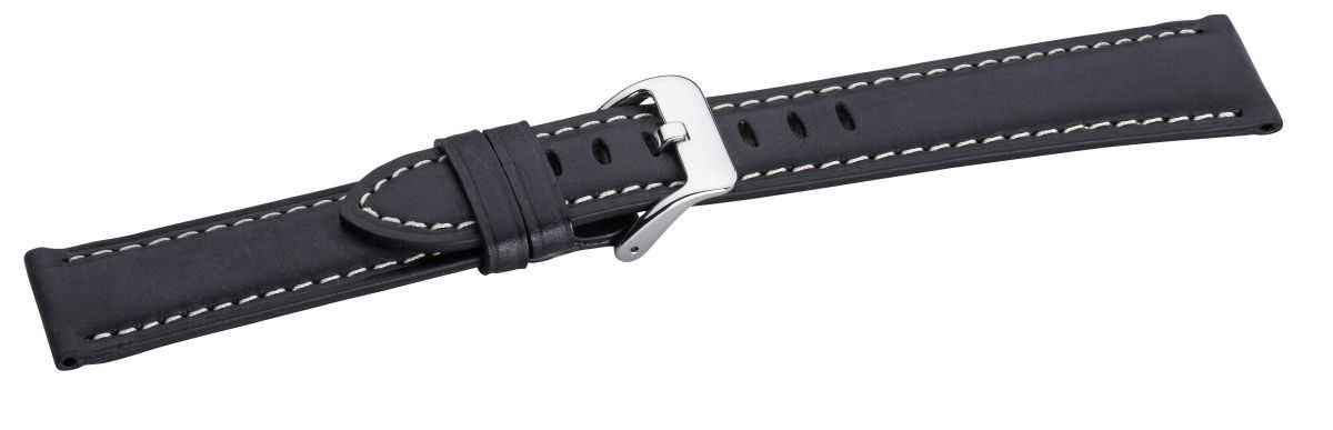 750-1 Eichmüller 750 Lederband Uhrenband 18,20 oder 22 mm schwarz Vintage-Look Dornschliesse