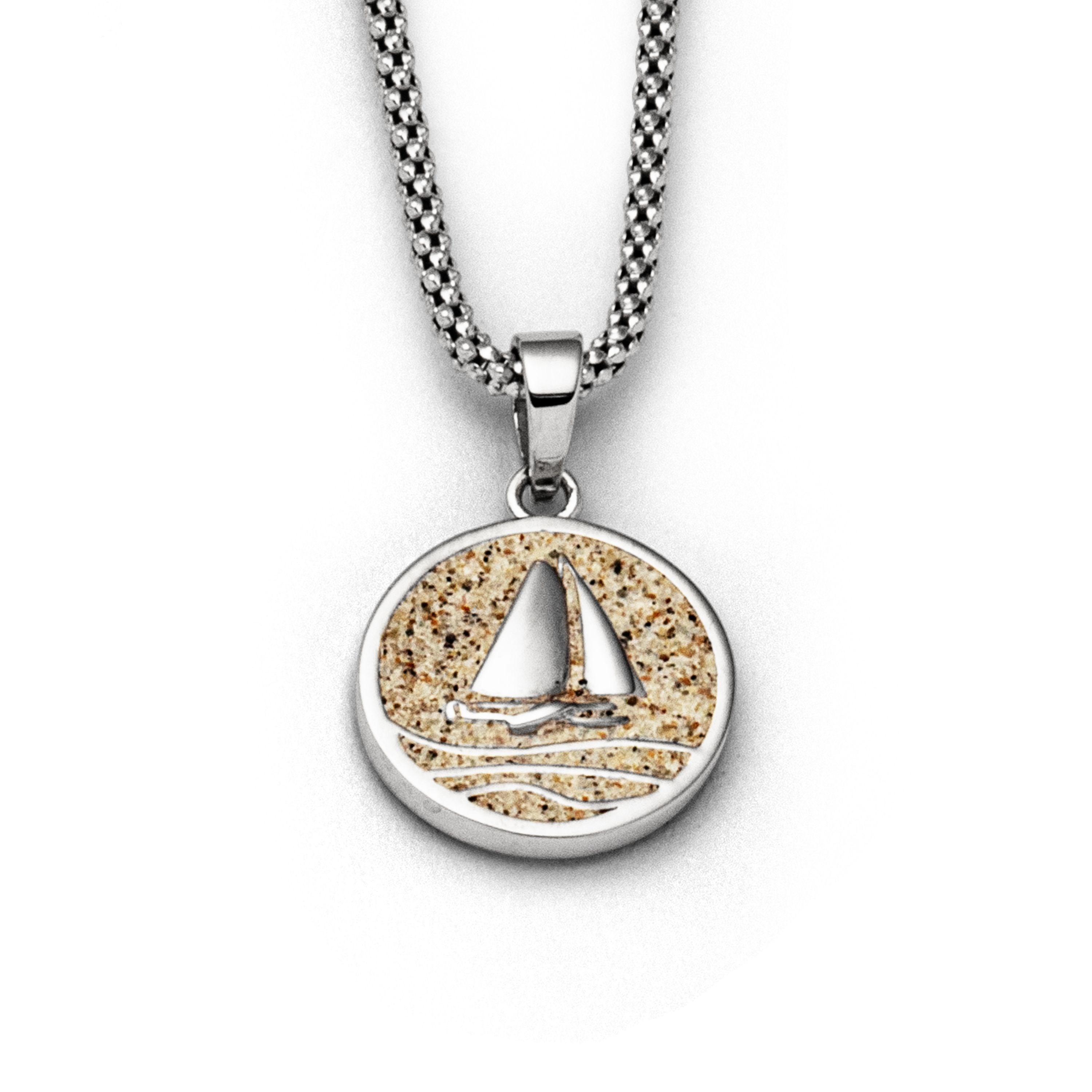 DUR Anhänger P3709 „Ahoi" 925er Silber Strandsand Ø 15 mm