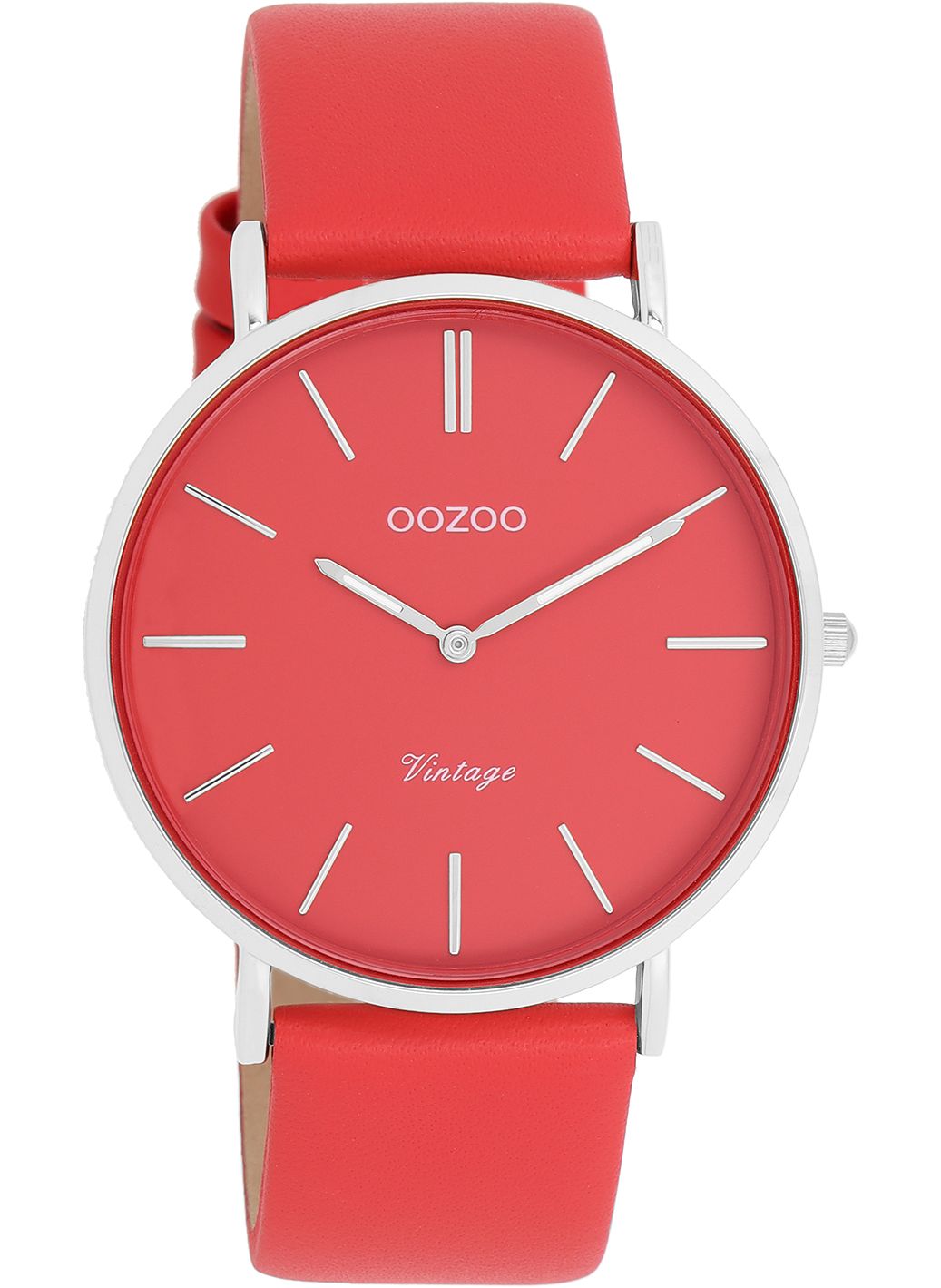 Oozoo Vintage Damenuhr C20324 Rot Lederband Rot 40 mm