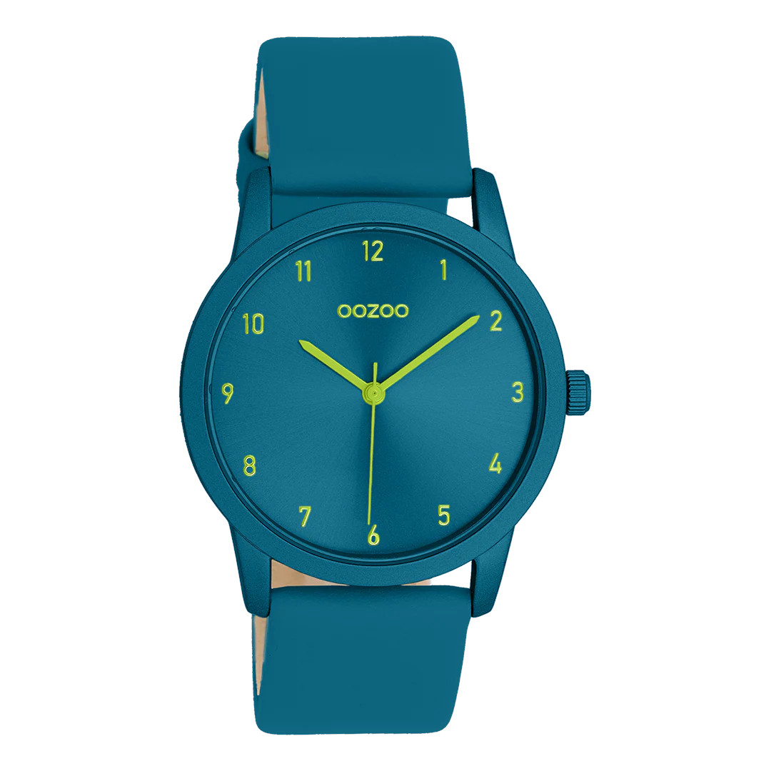 Oozoo Damenuhr C11541 Petrolfarben Lederband 38 mm