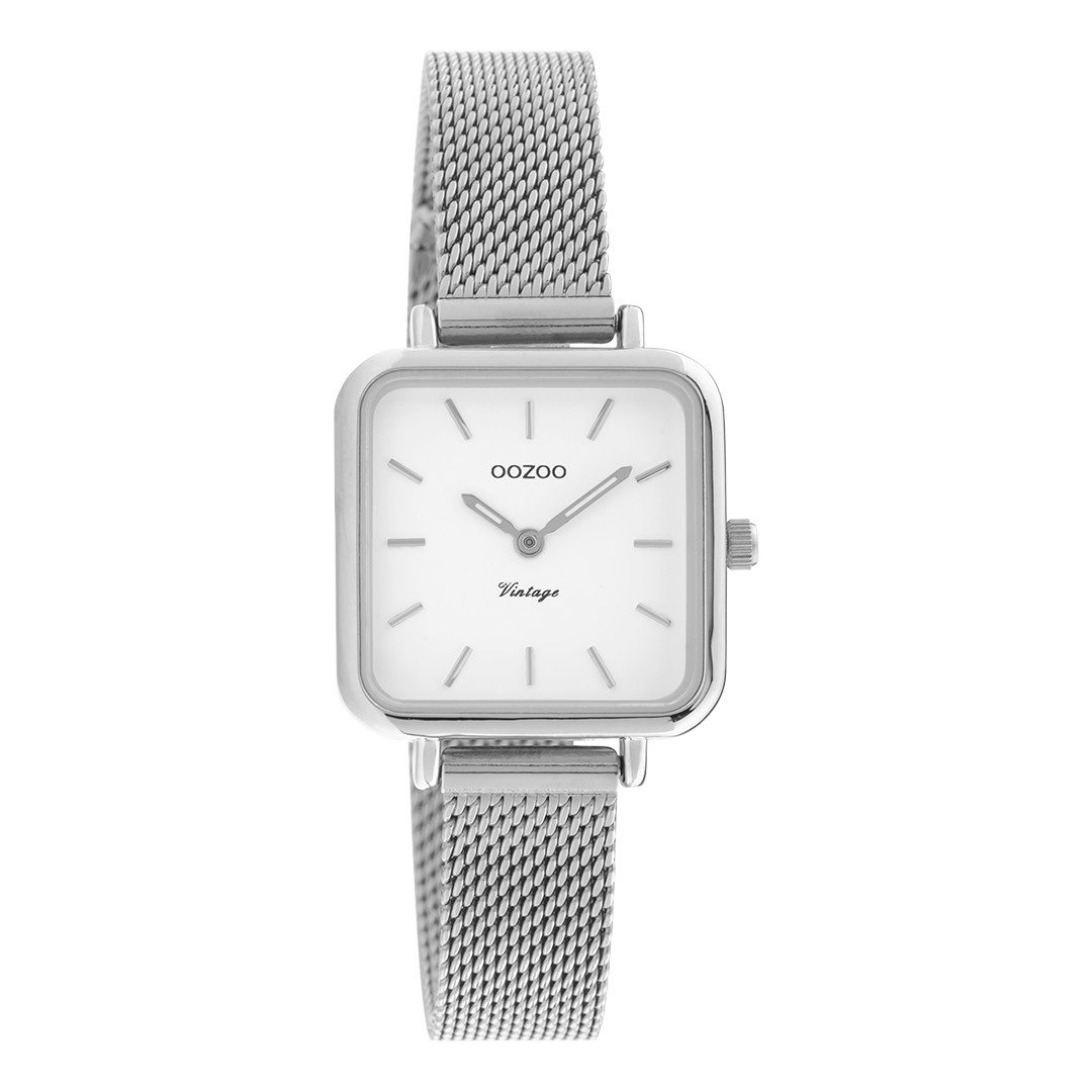 Oozoo Vintage Damenuhr C20261 Weiss Milanaiseband 26x26 mm